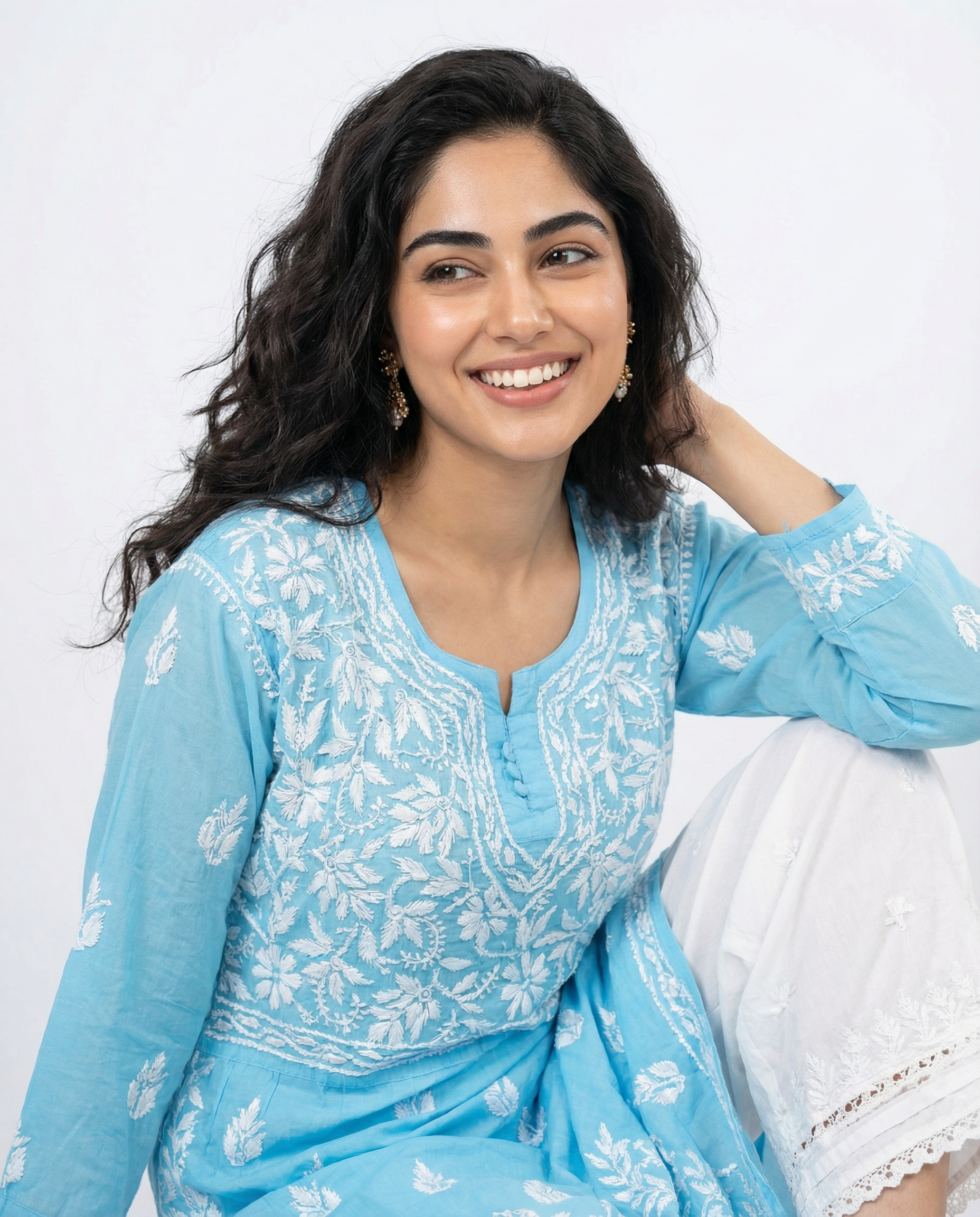 Vasudha - Modal Handcrafted Chikankari Kurti