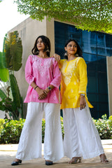 Saaj Hand embroidered Cotton Chinkankari Kurti (combo offer)