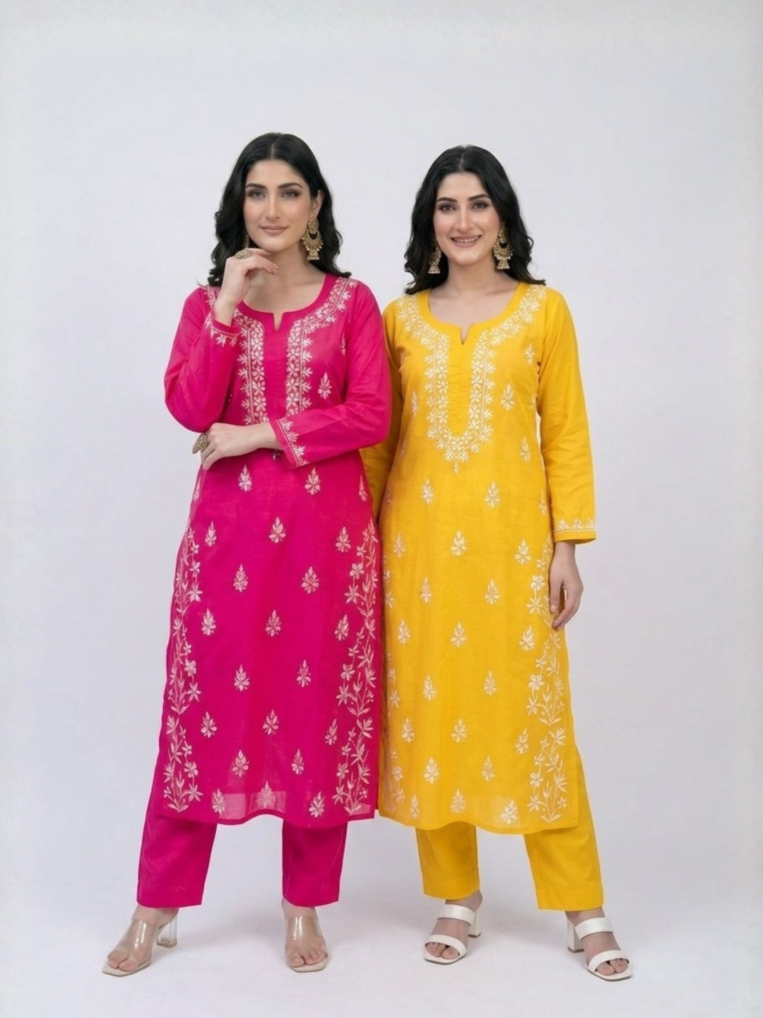 Sara Cotton Chikankari Kurti (Combo Offer)