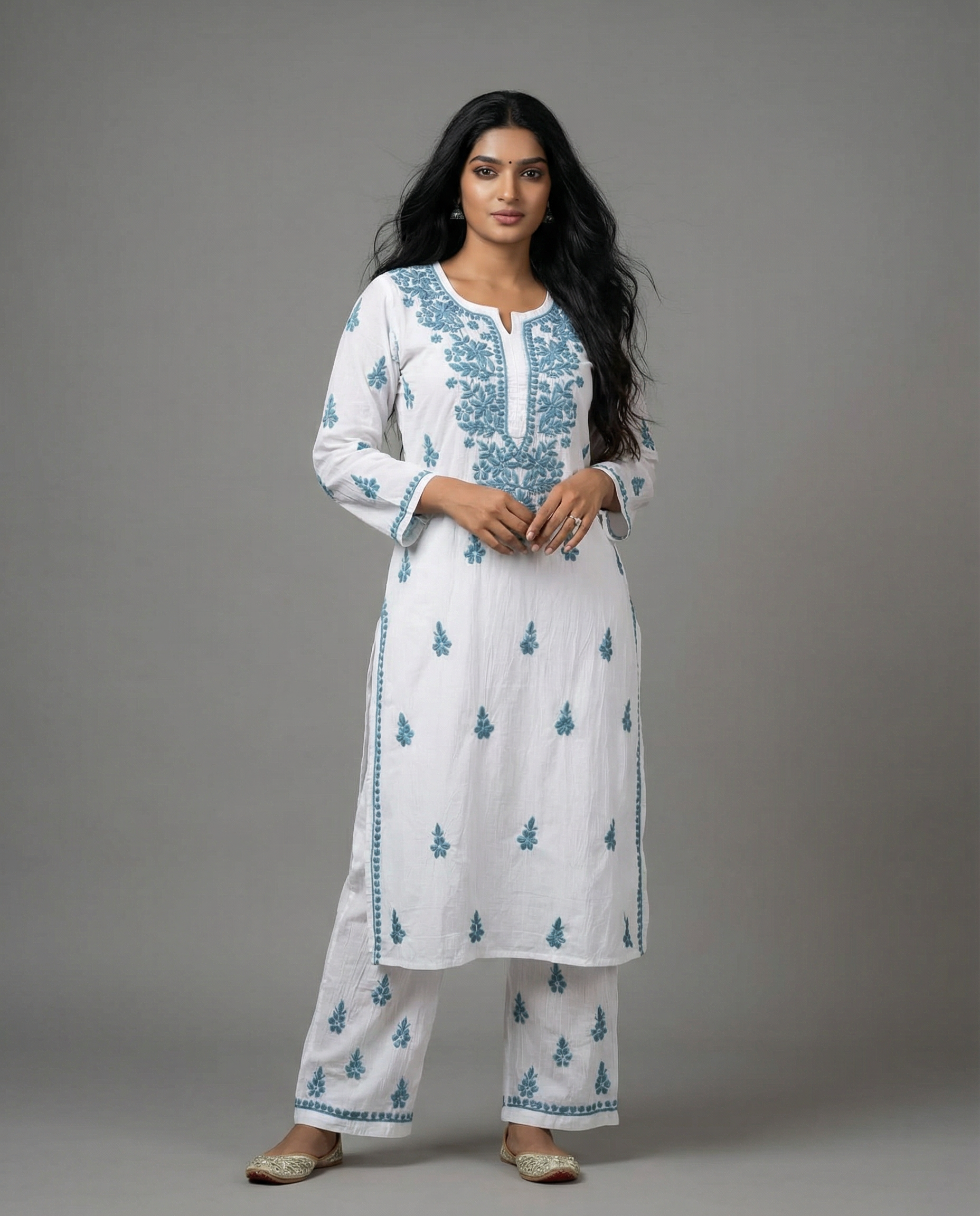 Ananta – Pure Cotton Chikankari Kurta Set