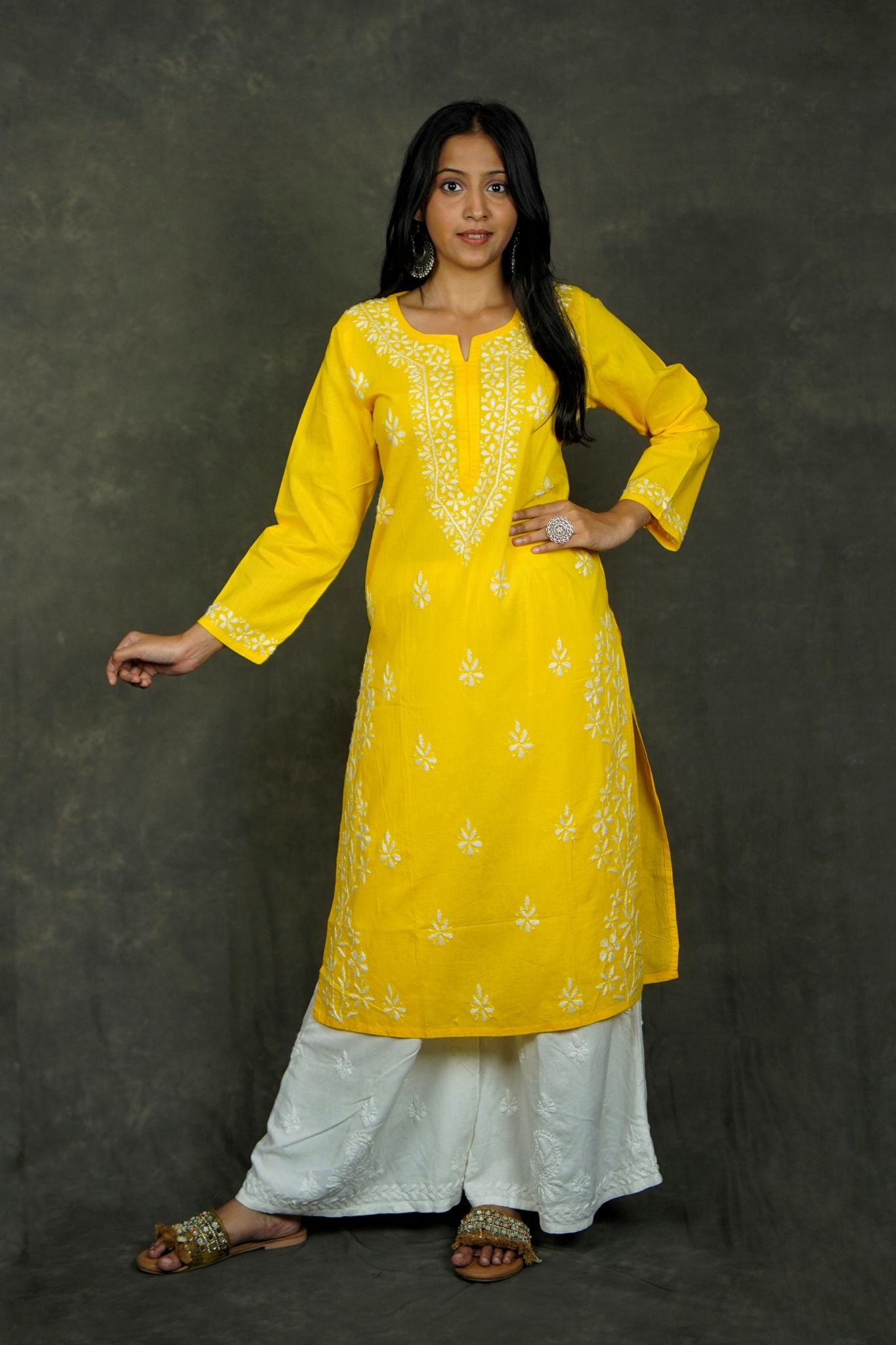 Sara Cotton Chikankari Kurti (Combo Offer)