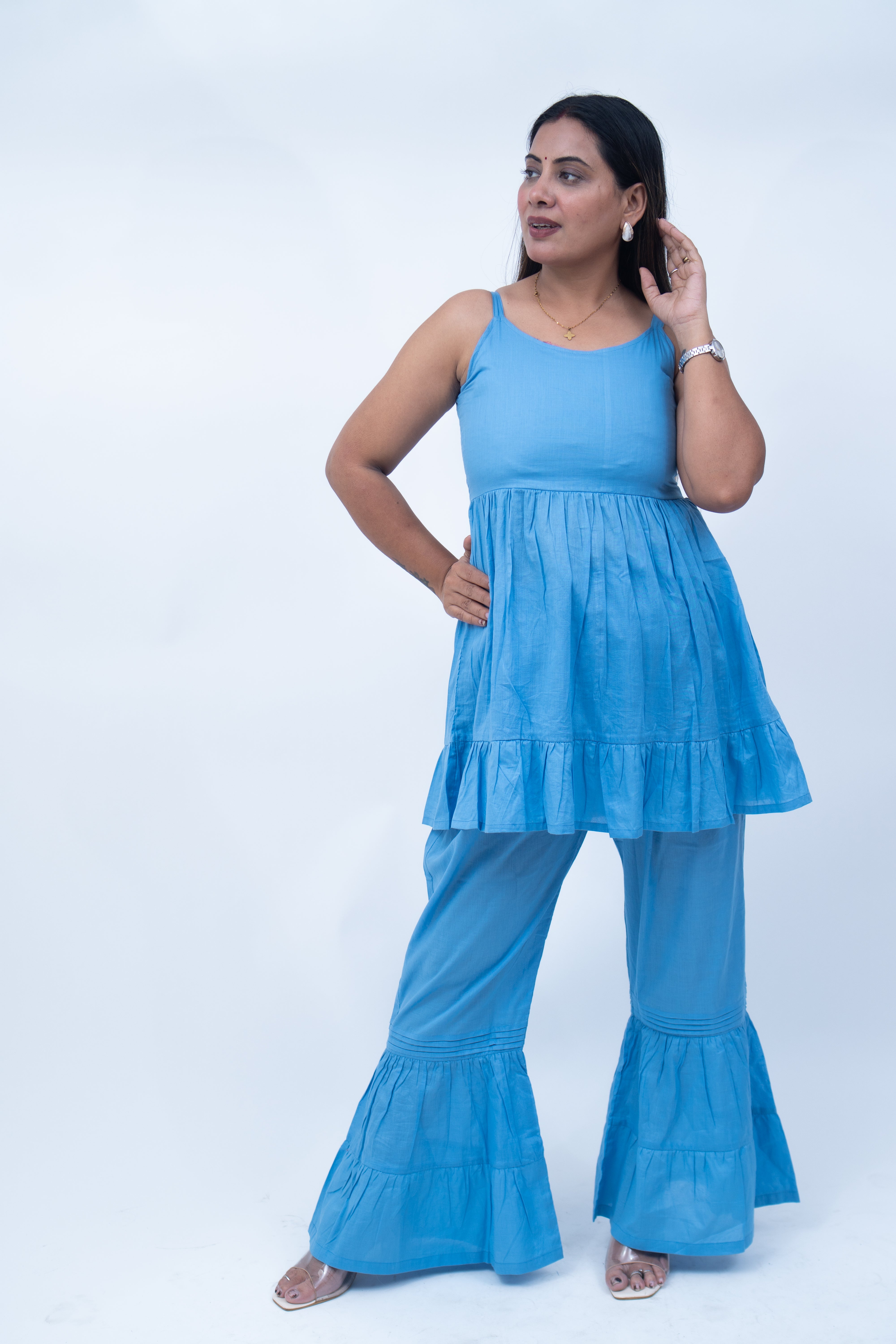 Velorrea Twirl blue sharara set