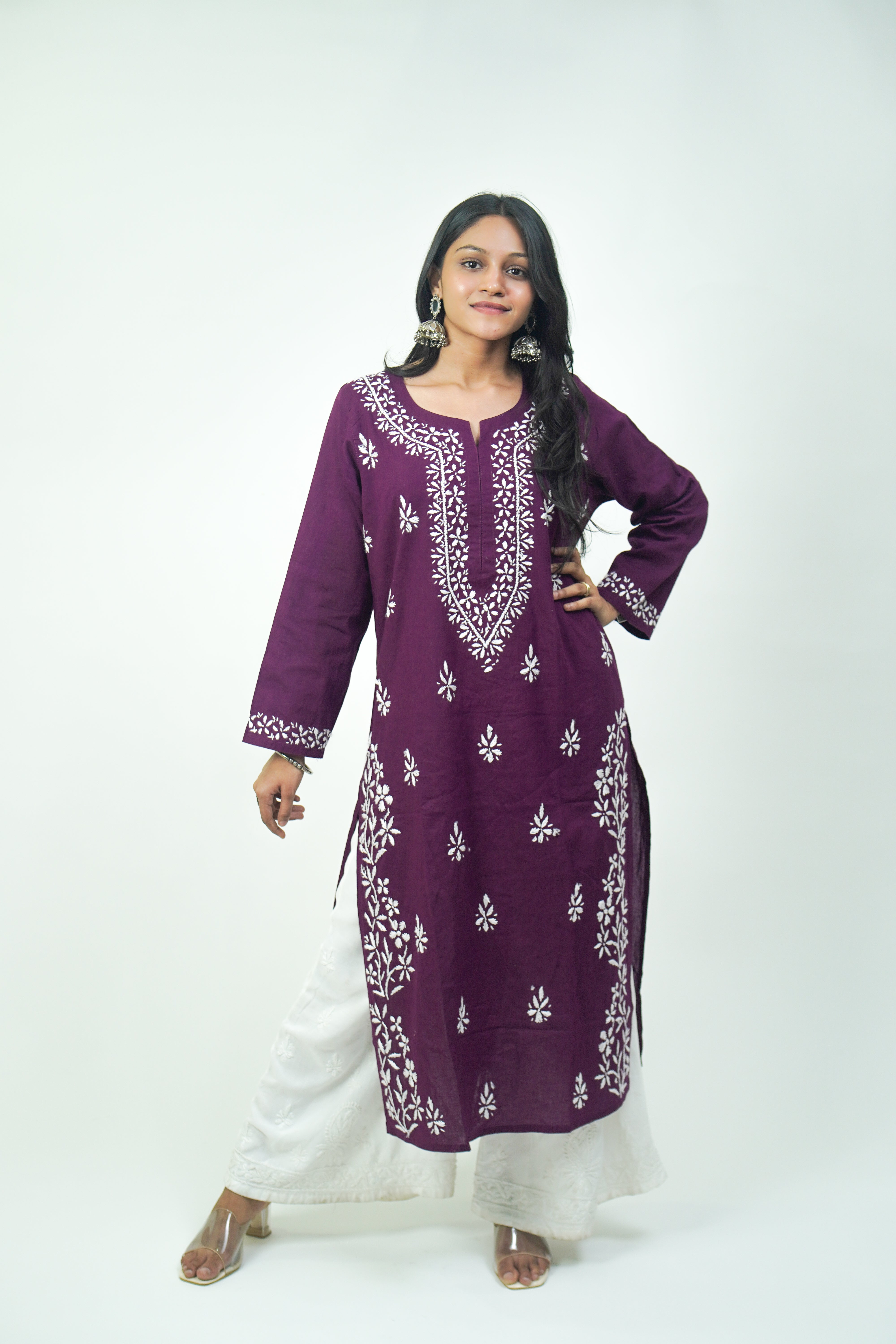 Sara Cotton Chikankari Kurti (Combo Offer)