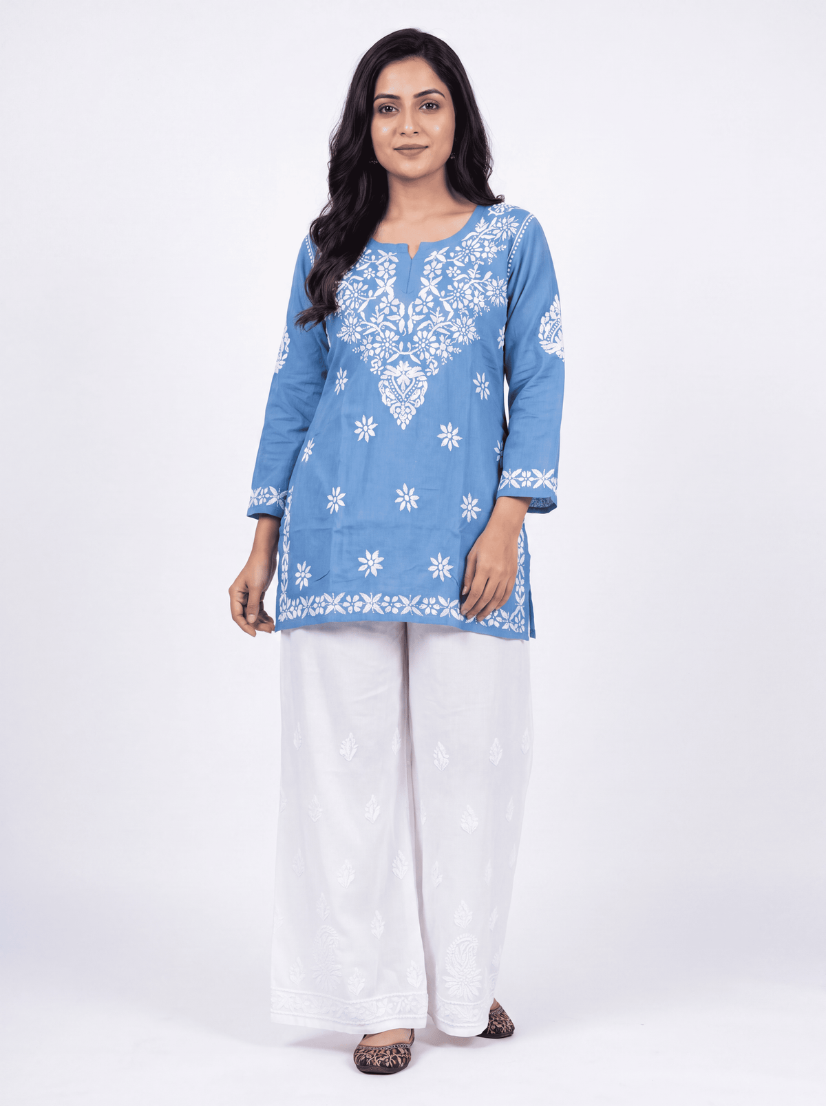 NUSH Rayon Chikankari Kurti