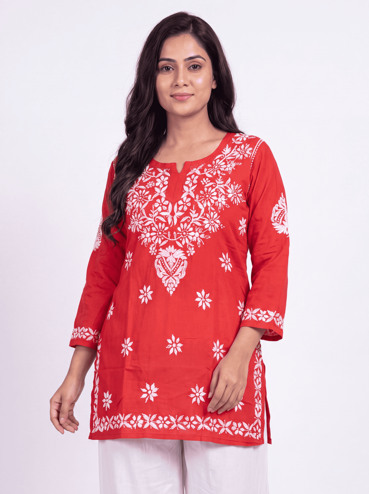 NUSH Rayon Chikankari Kurti