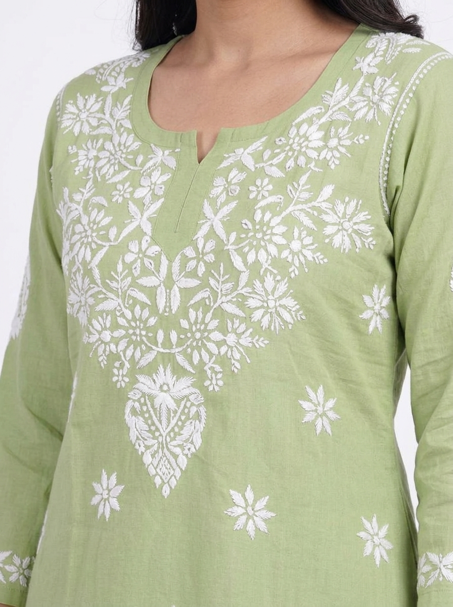 NUSH Rayon Chikankari Kurti