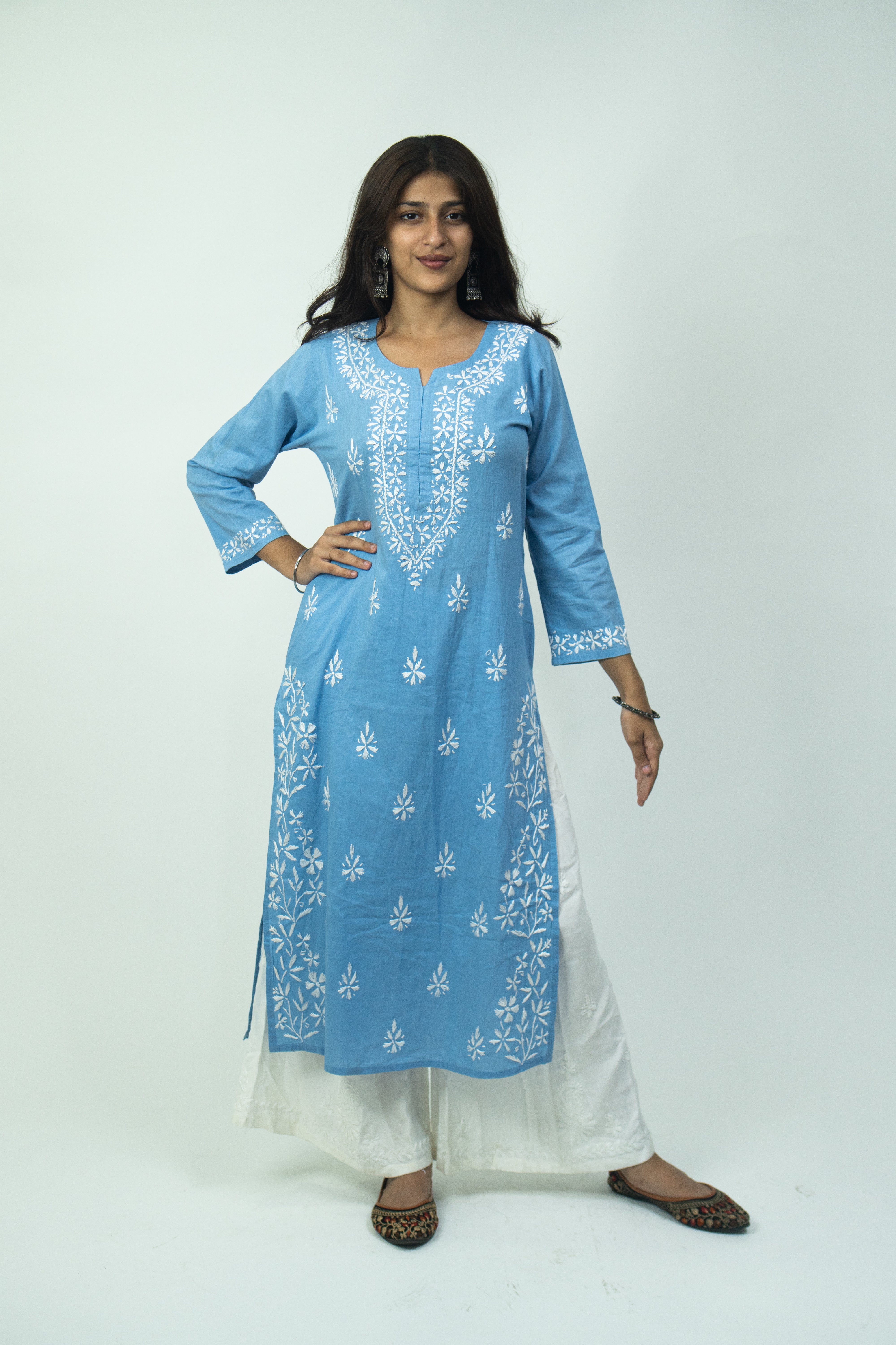 Sara Cotton Chikankari Kurti (Combo Offer)