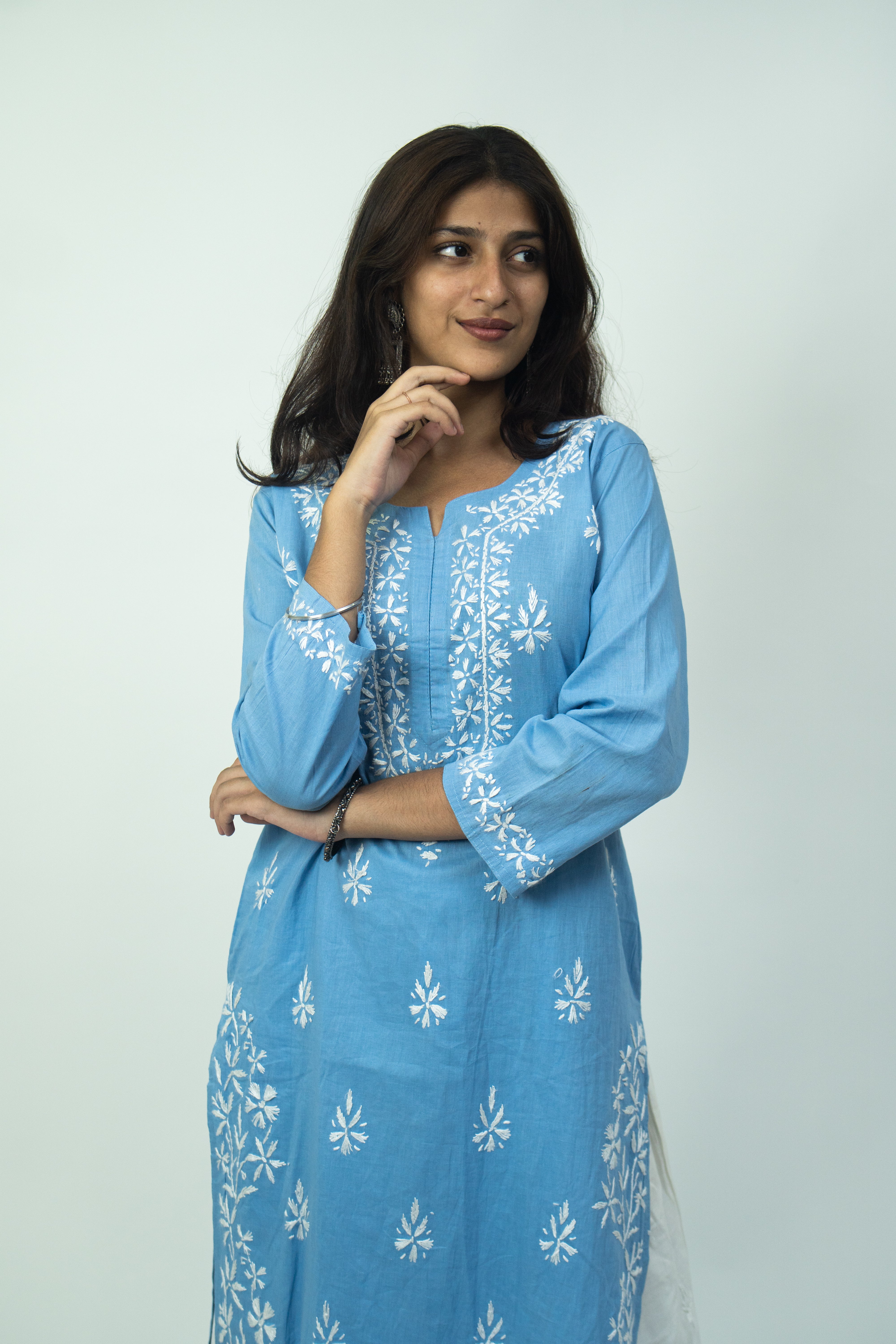 Sara Cotton Chikankari Kurti (Combo Offer)
