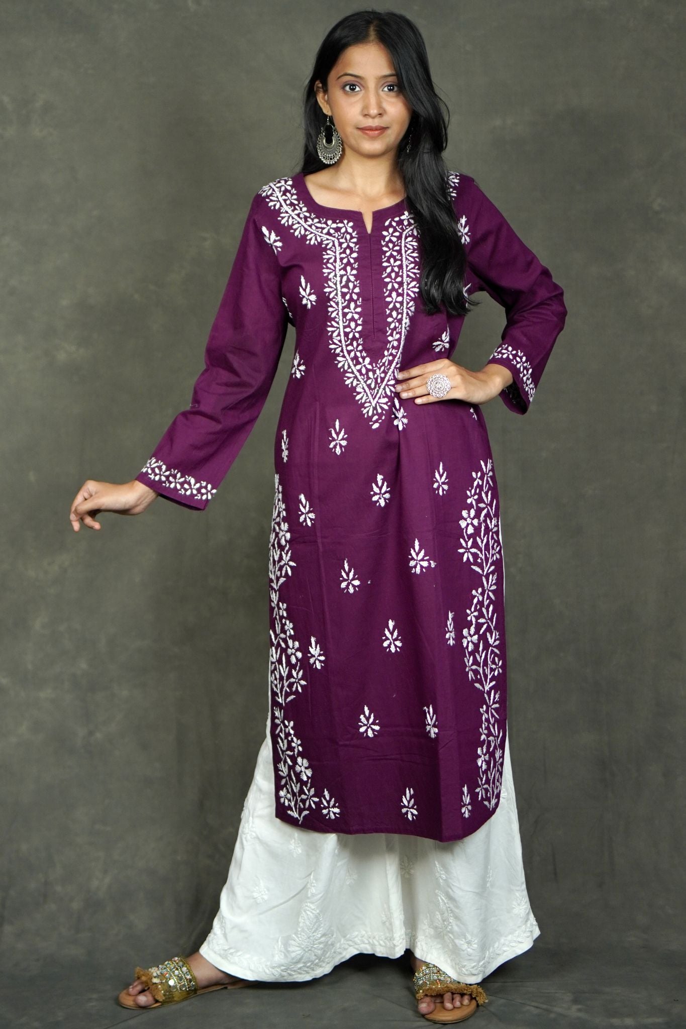 Sara Cotton Chikankari Kurti (Combo Offer)