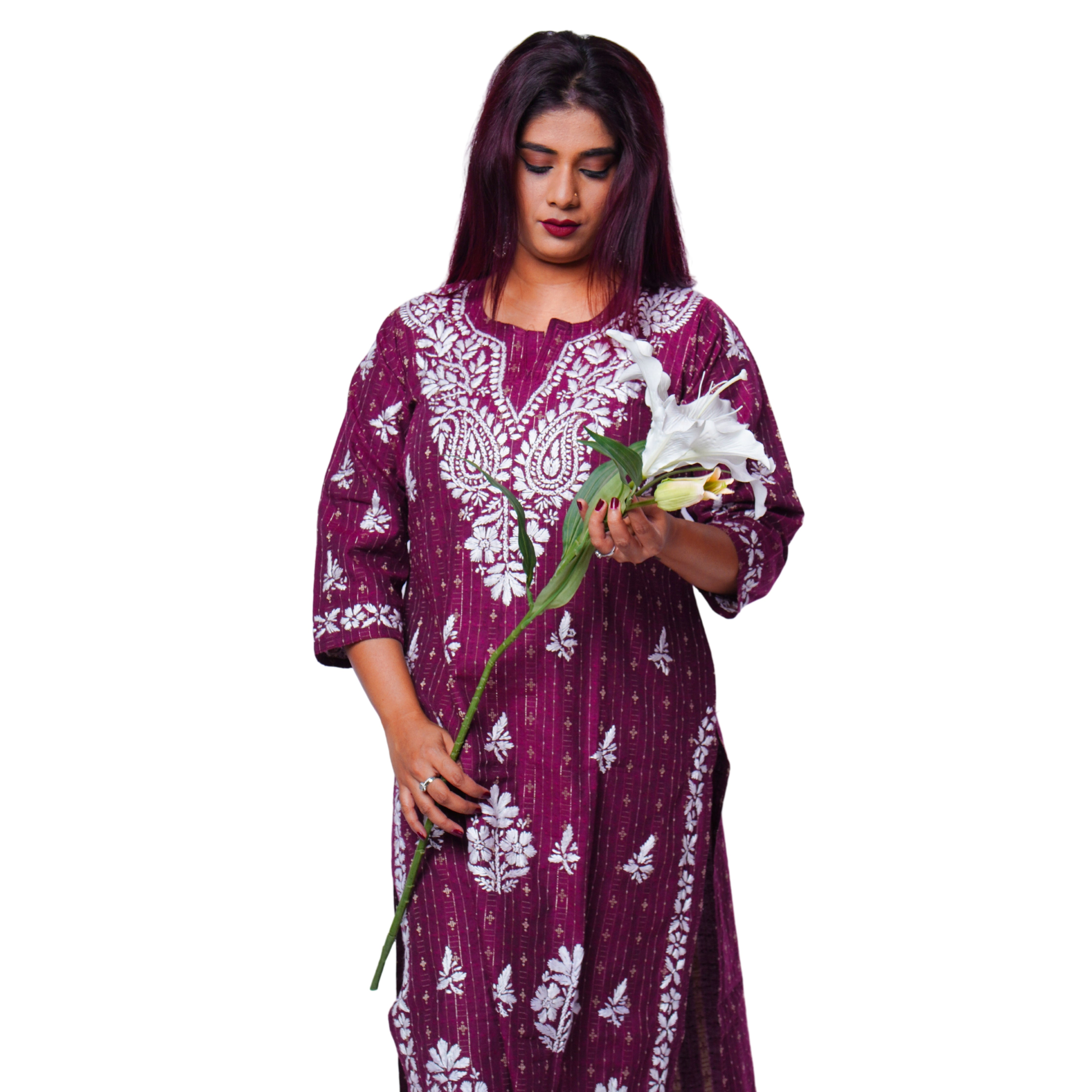 Amara Cotton Chikankari Kurti & Palazzo Set