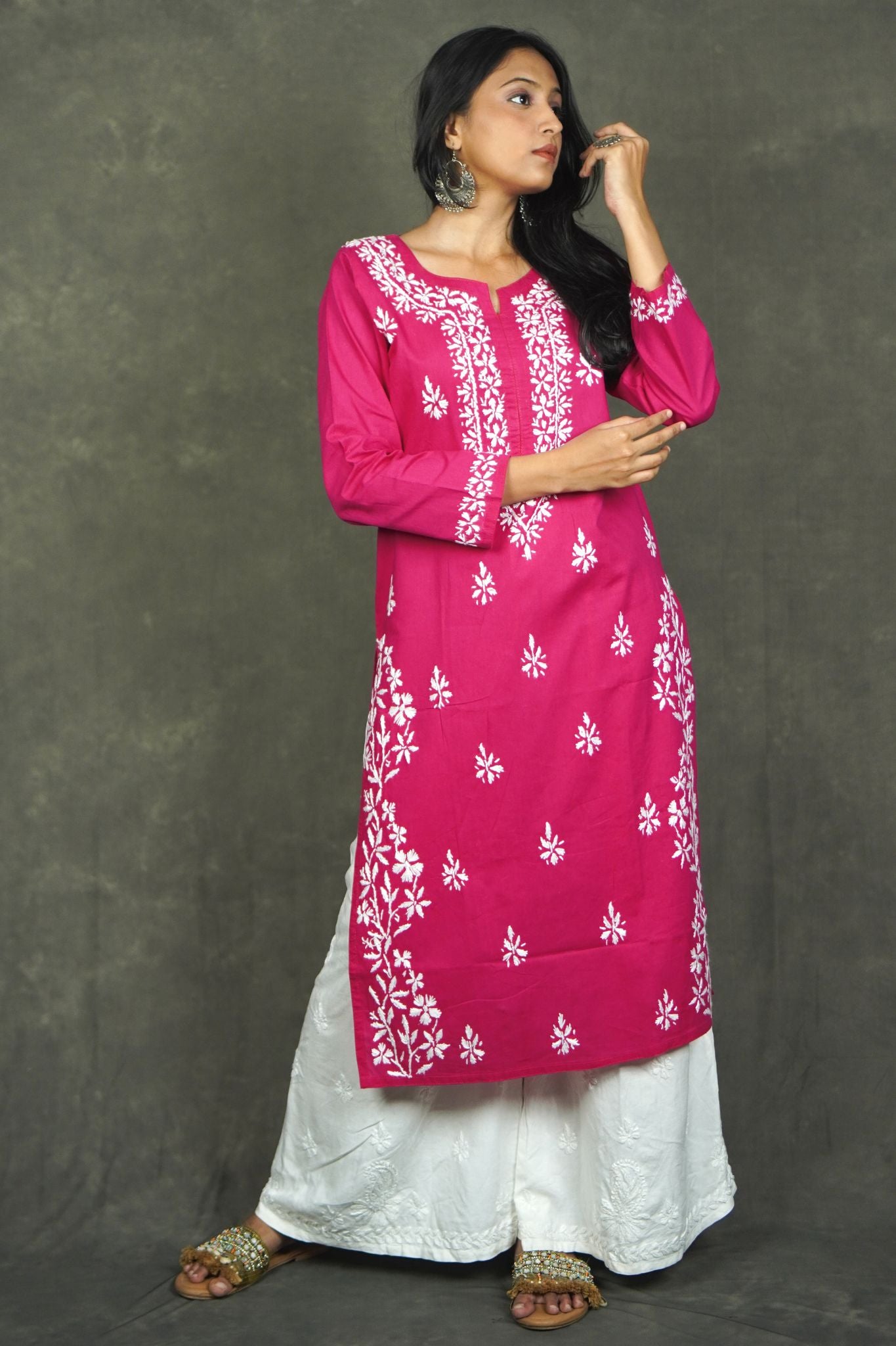 Sara Cotton Chikankari Kurti (Combo Offer)