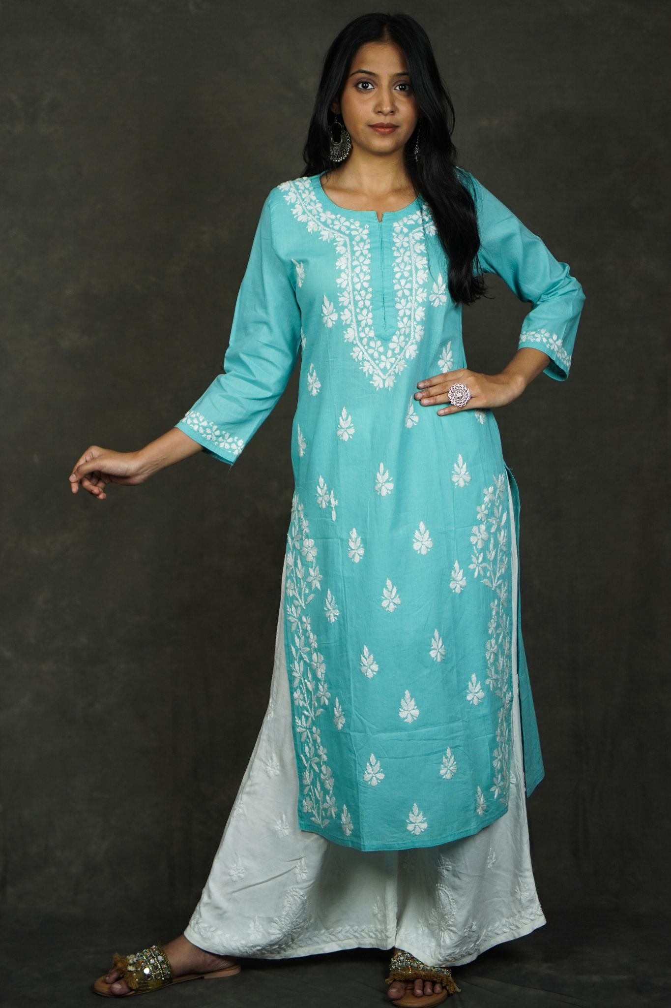 Sara Cotton Chikankari Kurti (Combo Offer)