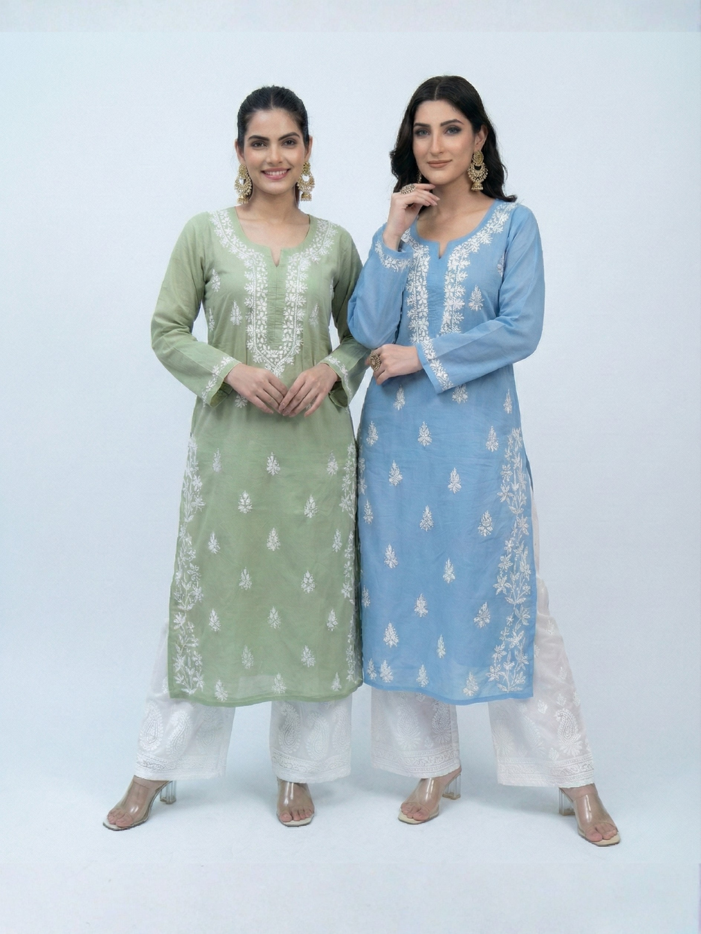 Sara Cotton Chikankari Kurti (Combo Offer)