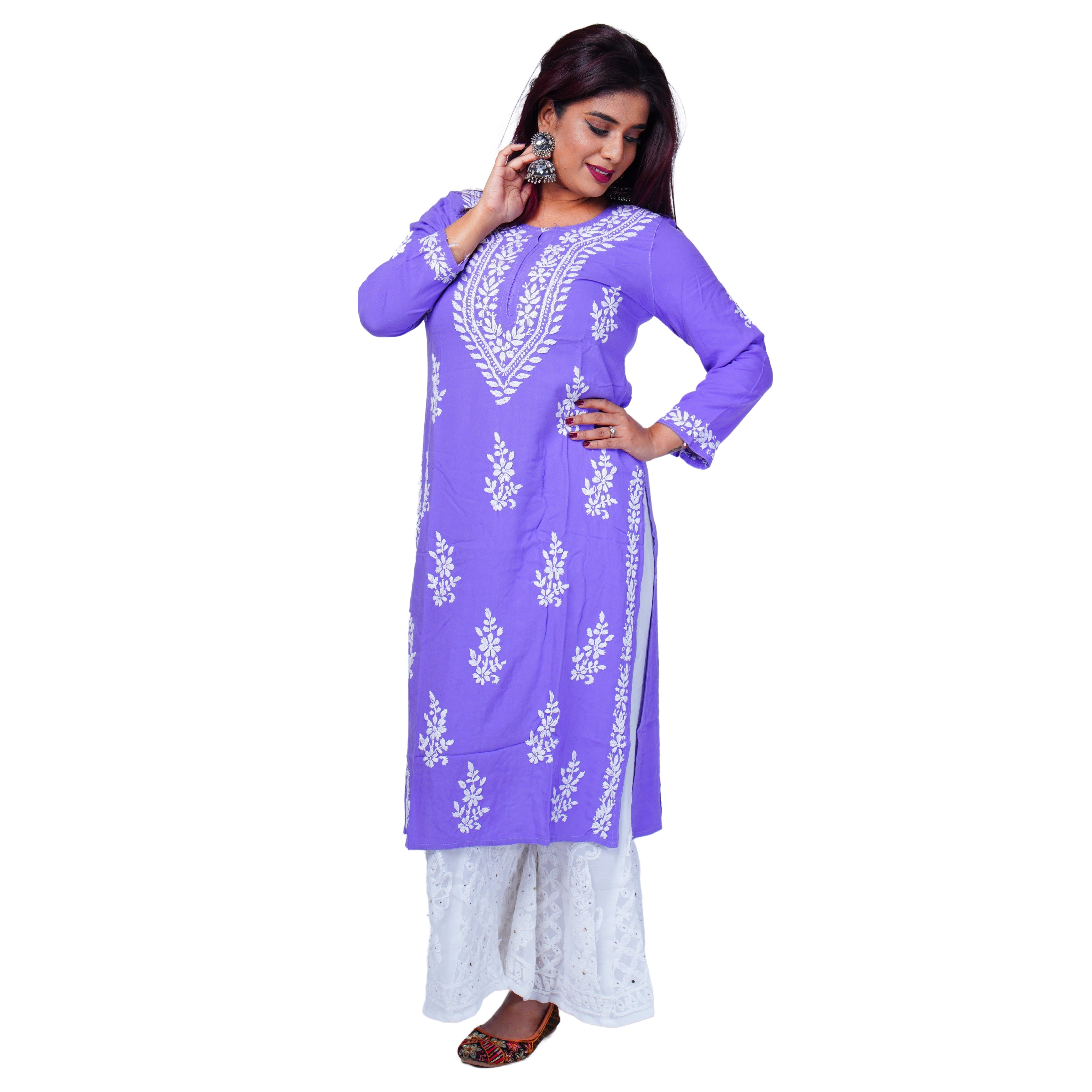 Eva Rayon Chikankari Kurti