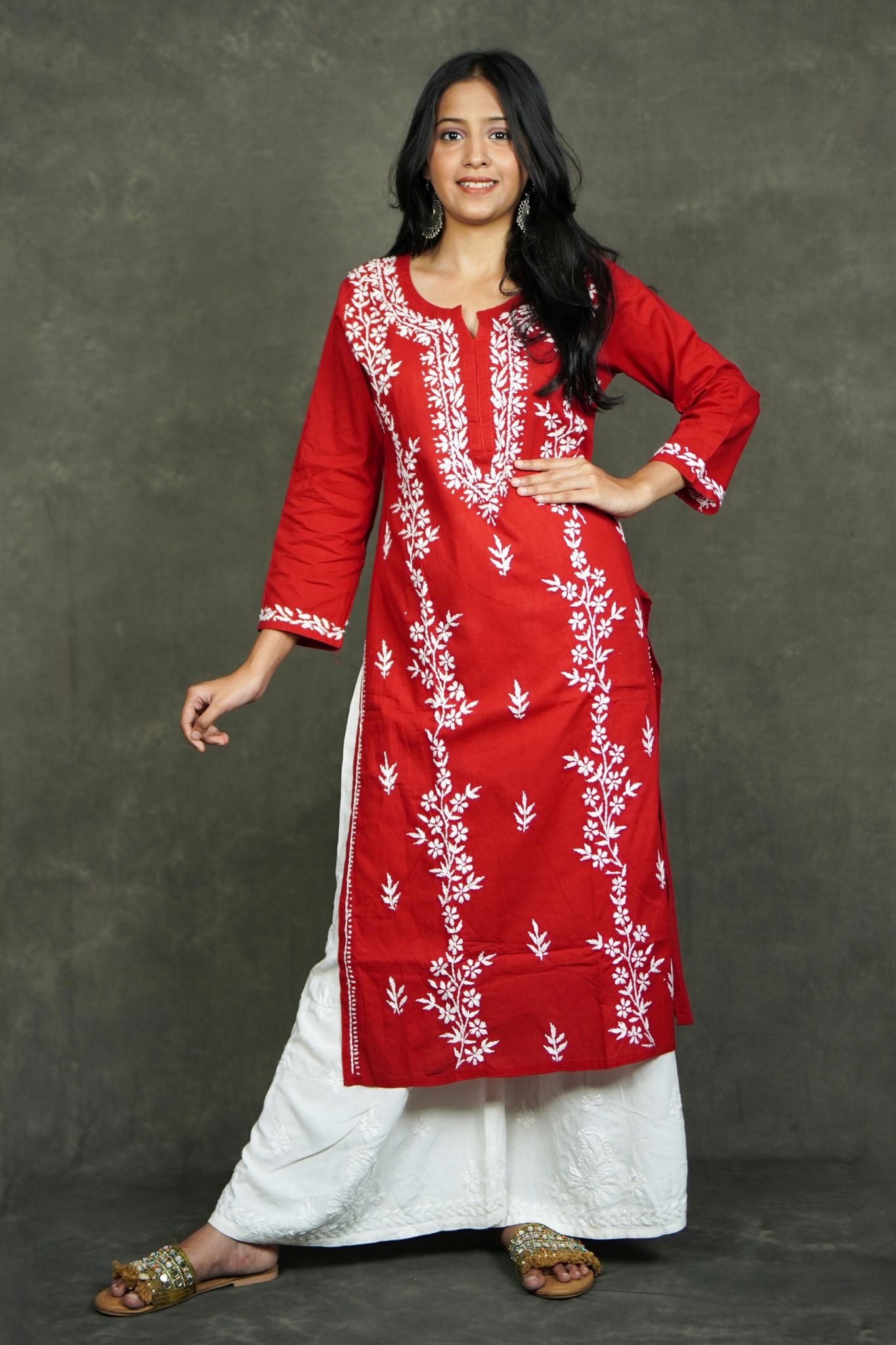 Fiza Handcrafted Straight Chikankari Kurti