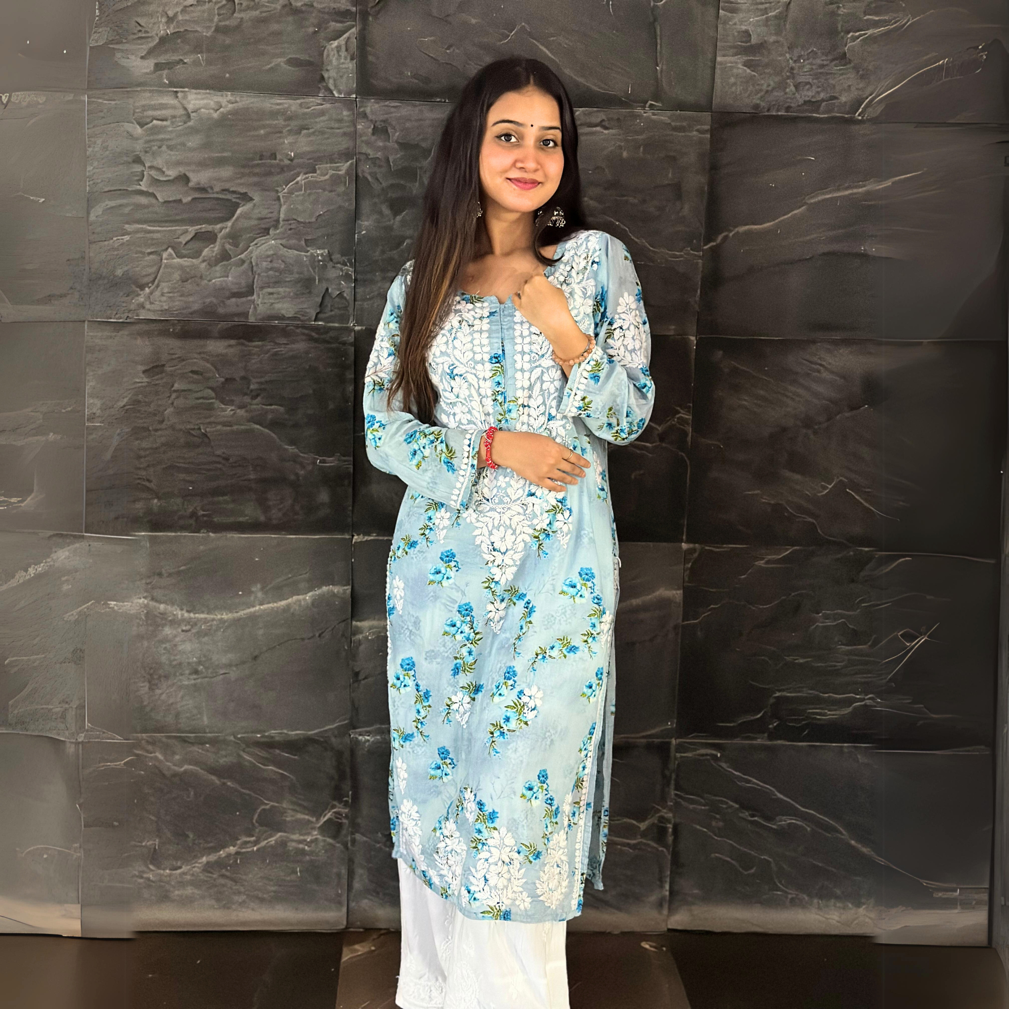 Phool Handcrafted Chikankari Kurti