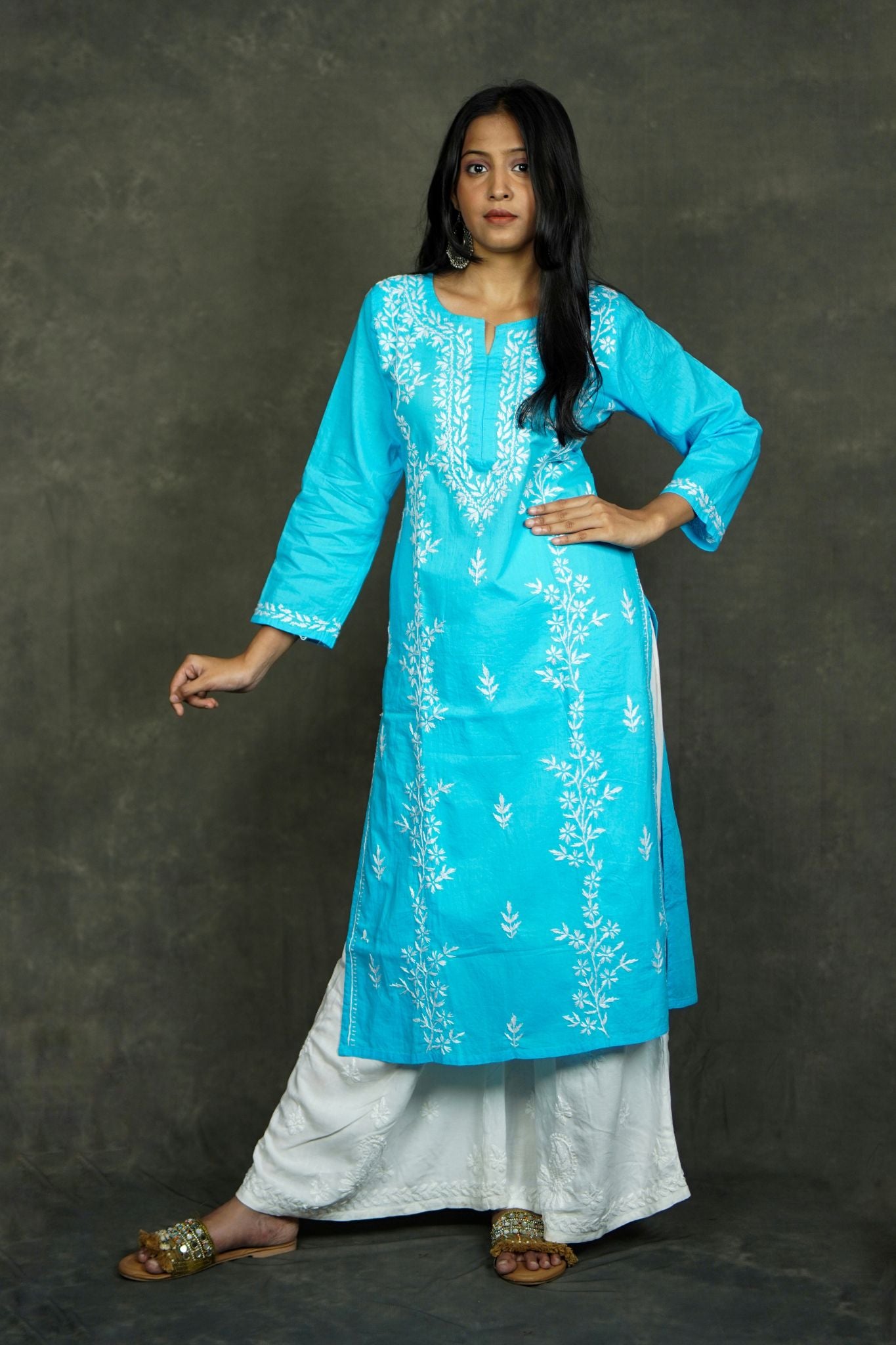 Fiza Handcrafted Straight Chikankari Kurti (Combo Offer)