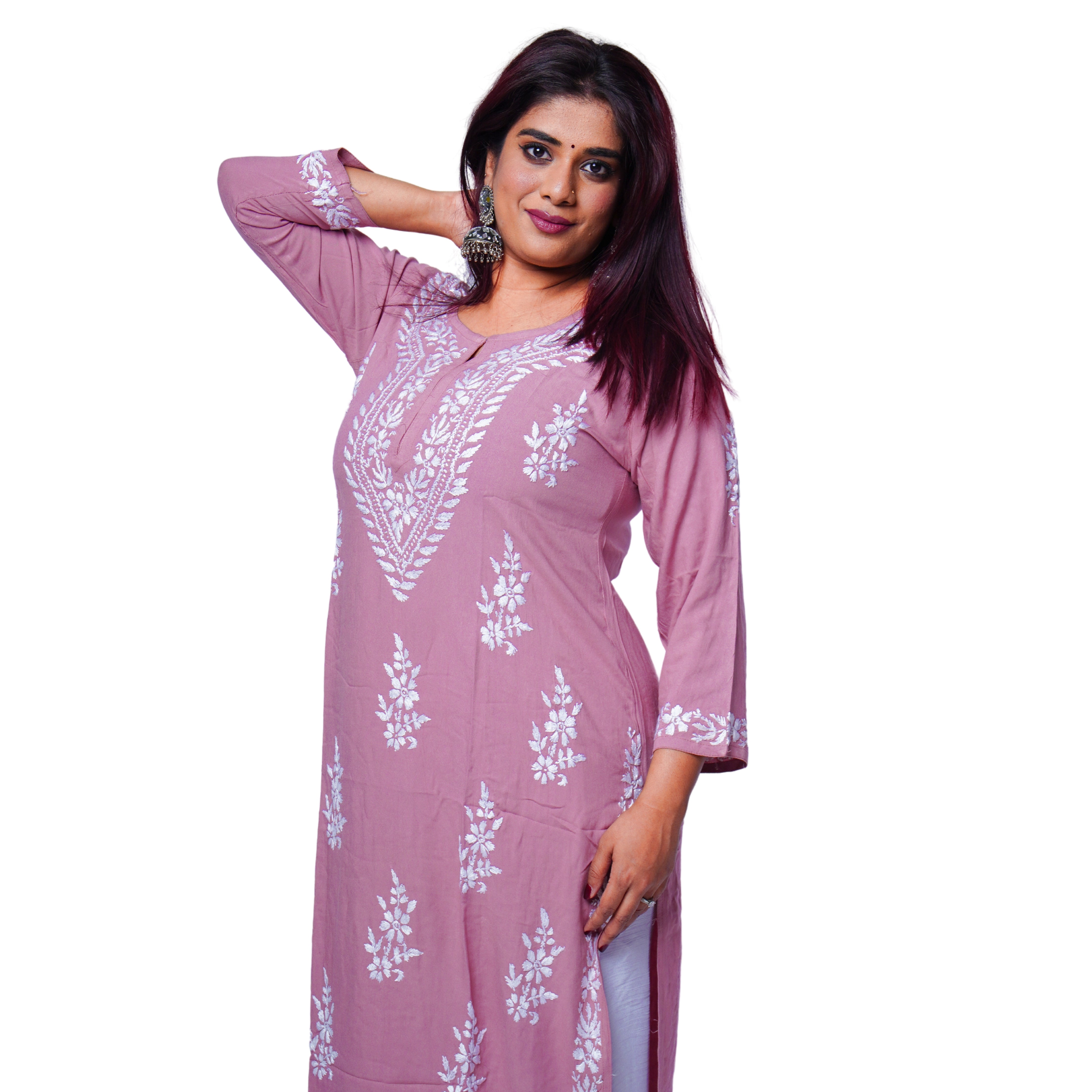 Eva Rayon Chikankari Kurti