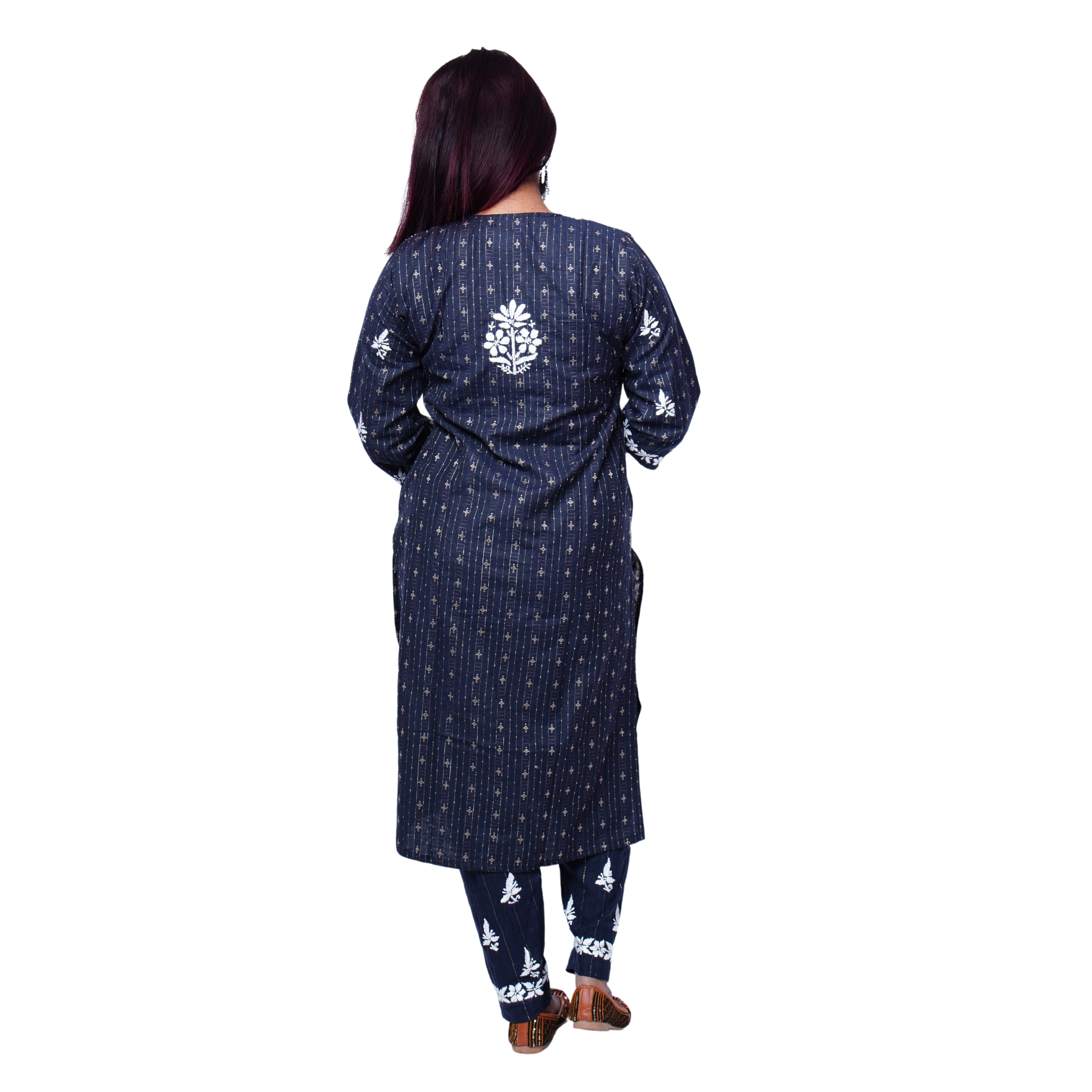 Amara Cotton Chikankari Kurti & Palazzo Set