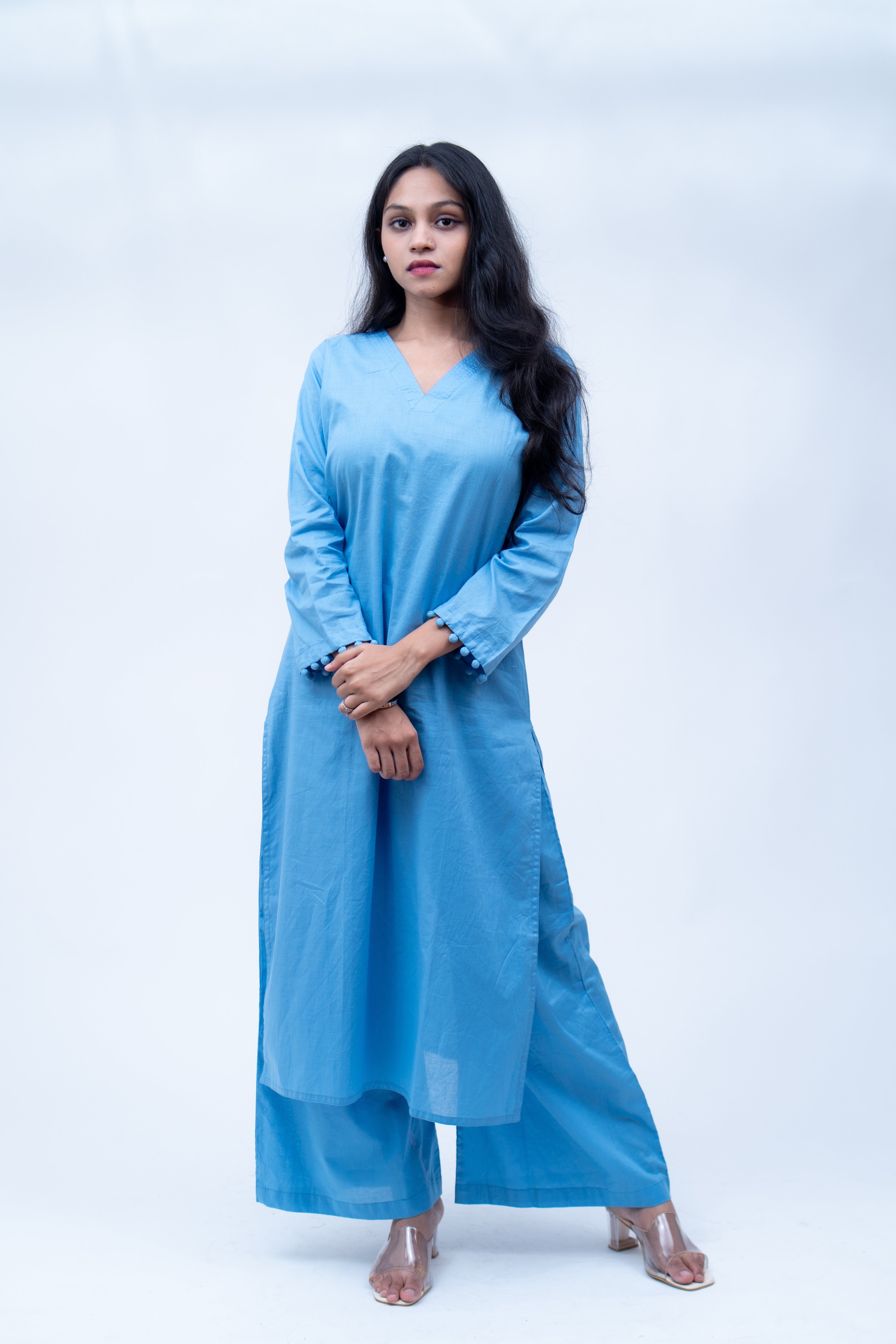Nysa V-neck blue set