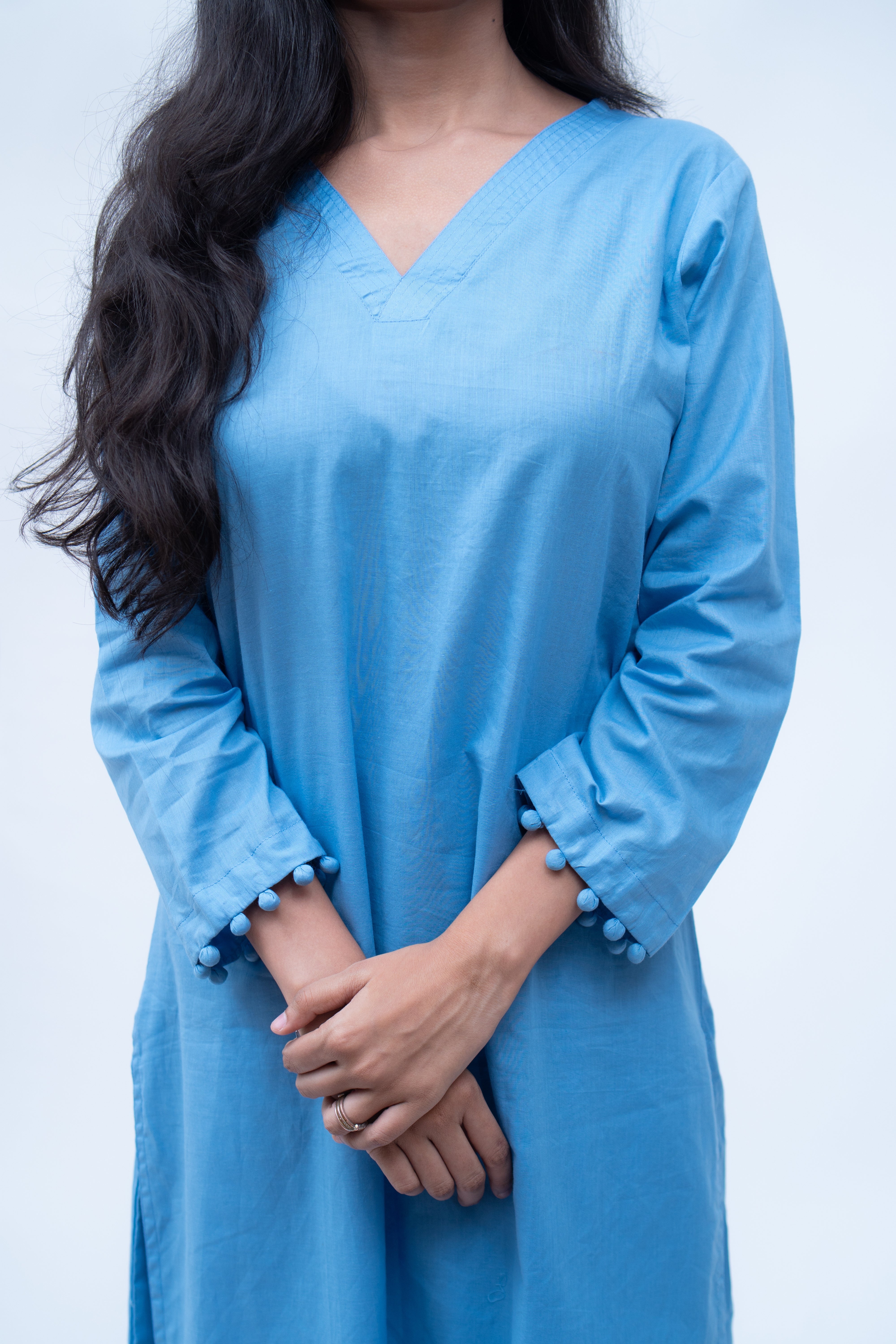 Nysa V-neck blue set
