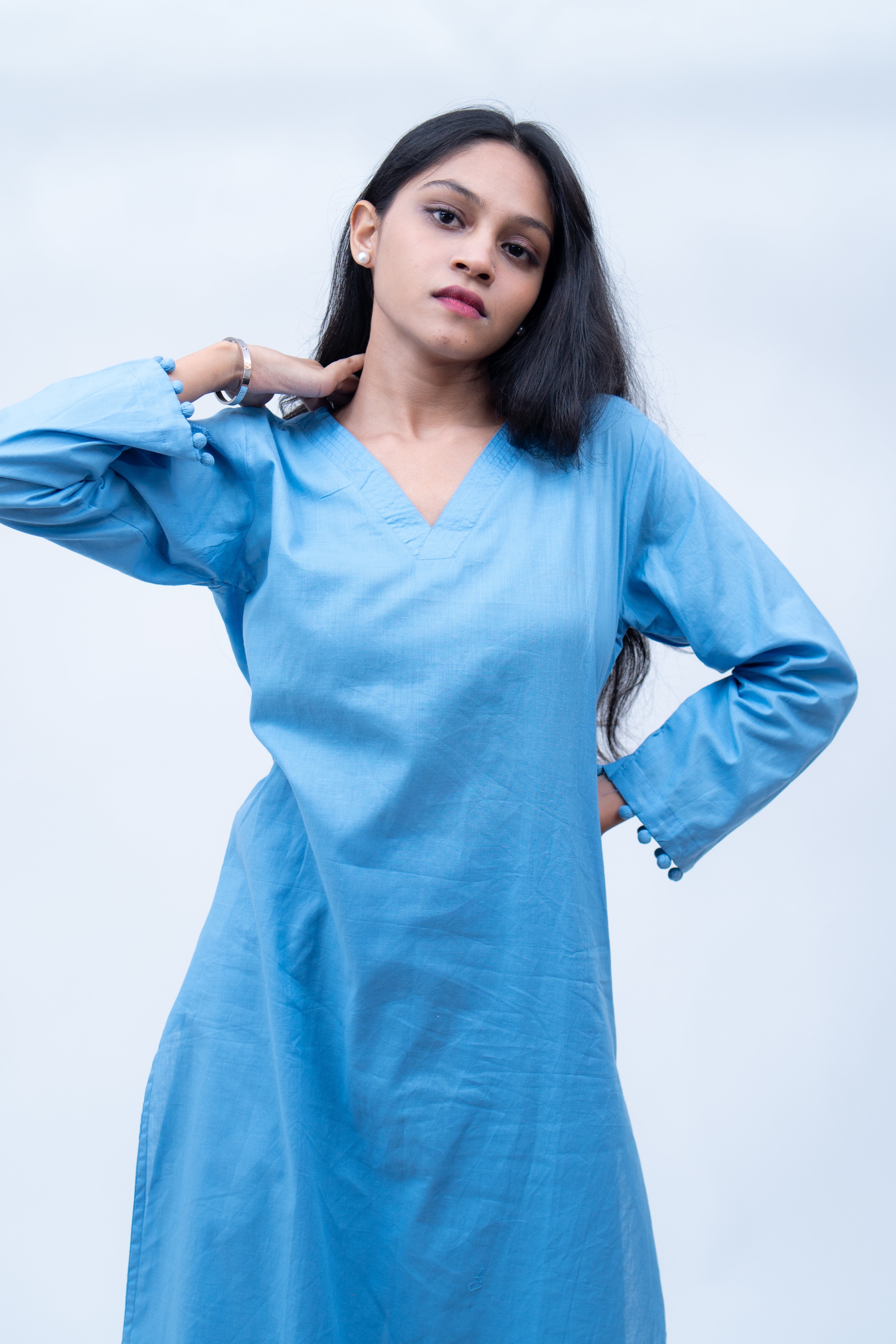 Nysa V-neck blue set