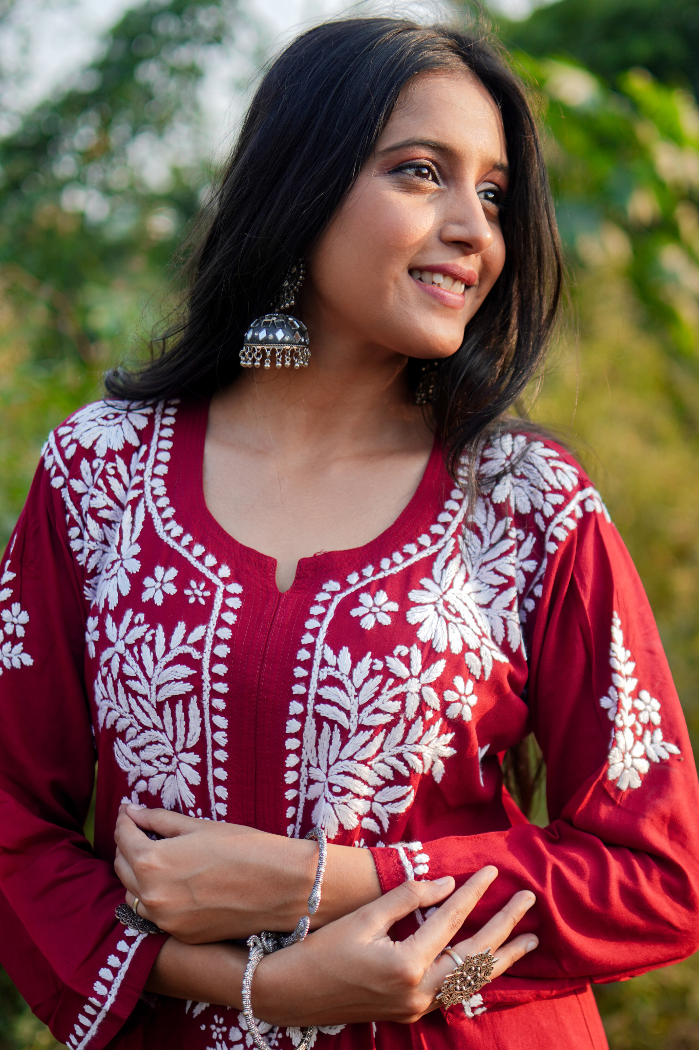 Inaya Rayon Handcrafted Chikankari Kurta Set