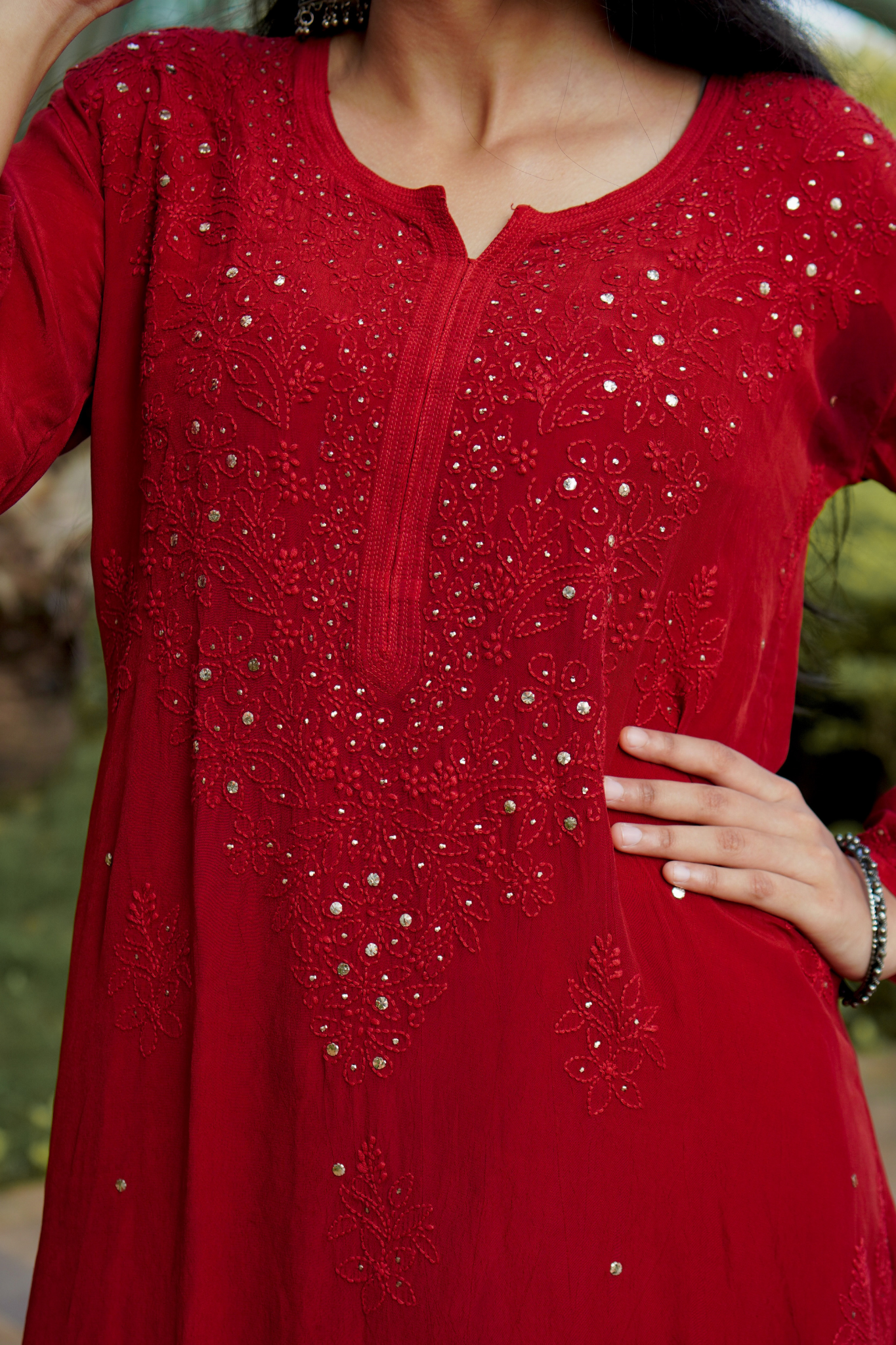 Heer Premium Viscose Straight Chikankari Kurti