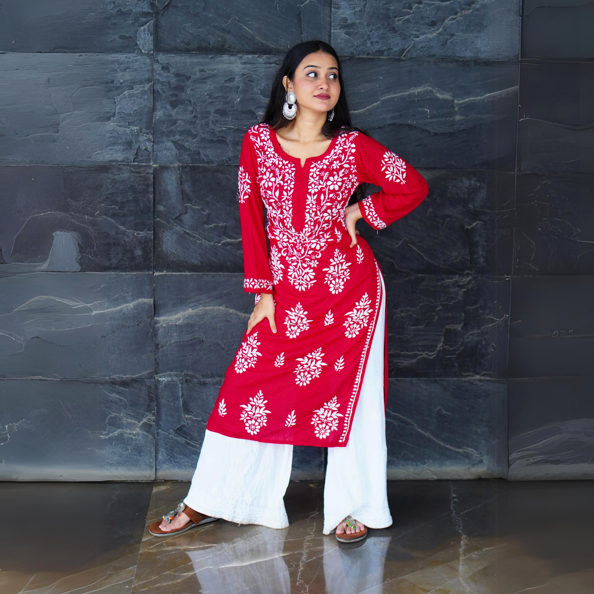 Soft Modal Chikankari Kurti