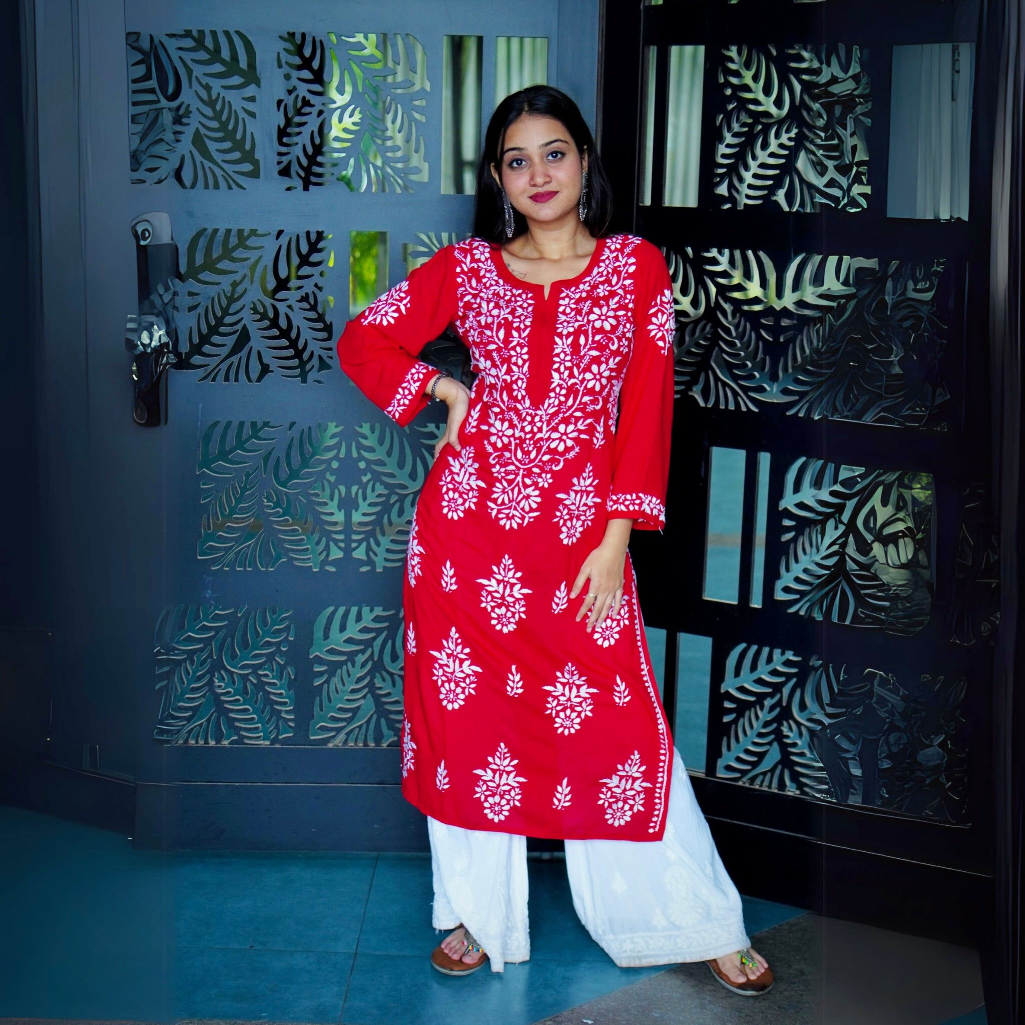 Soft Modal Chikankari Kurti