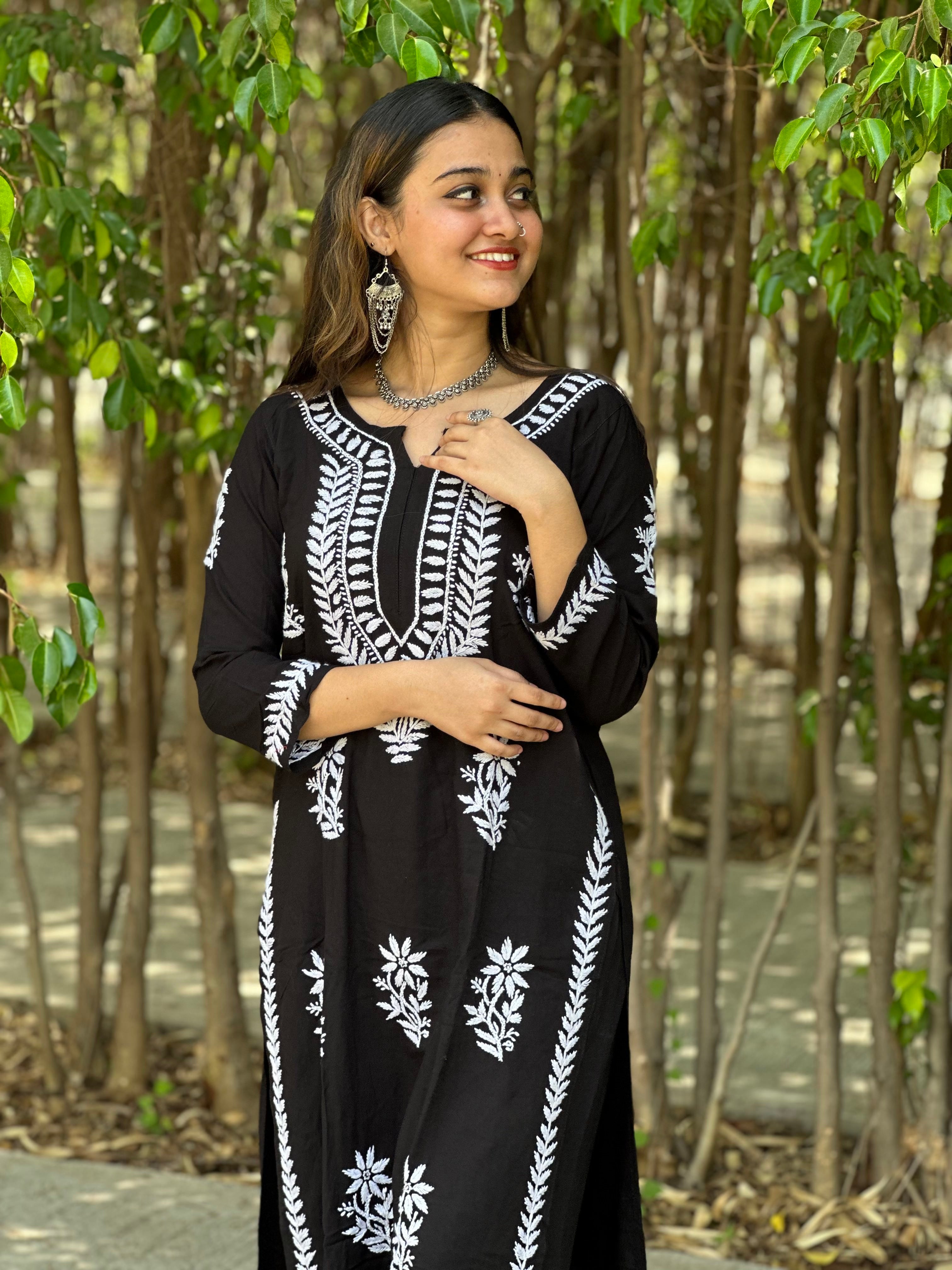 Eva Rayon Chikankari Kurti