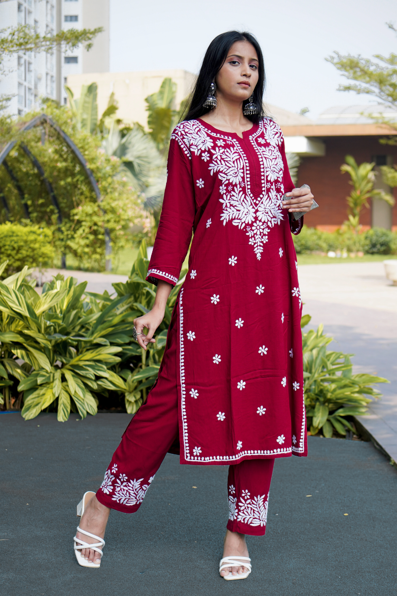 Inaya Rayon Handcrafted Chikankari Kurta Set