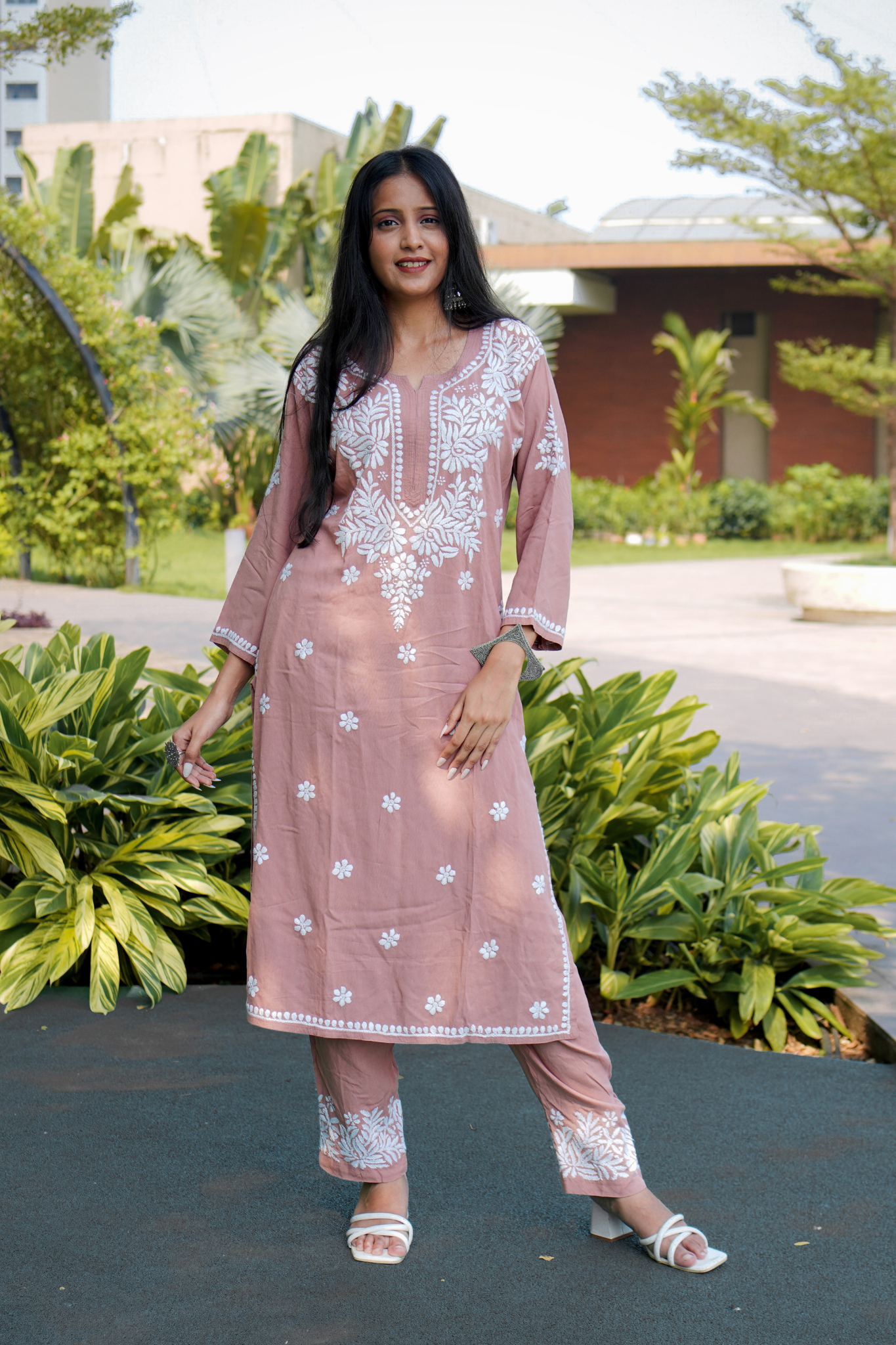 Inaya Rayon Handcrafted Chikankari Kurta Set