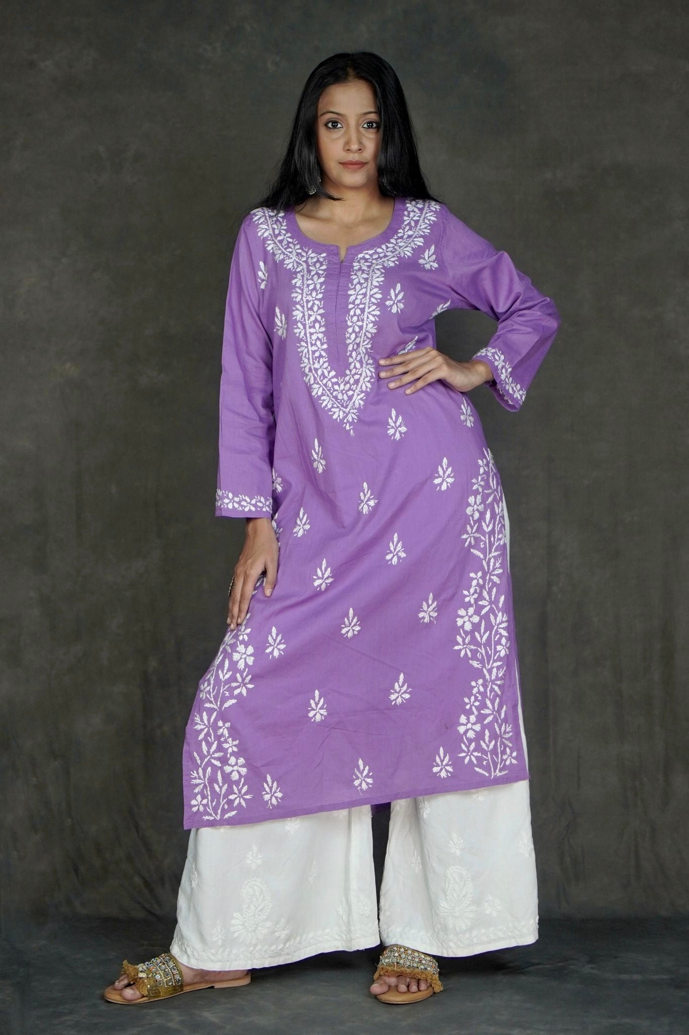 Sara Cotton Chikankari Kurti (Combo Offer)