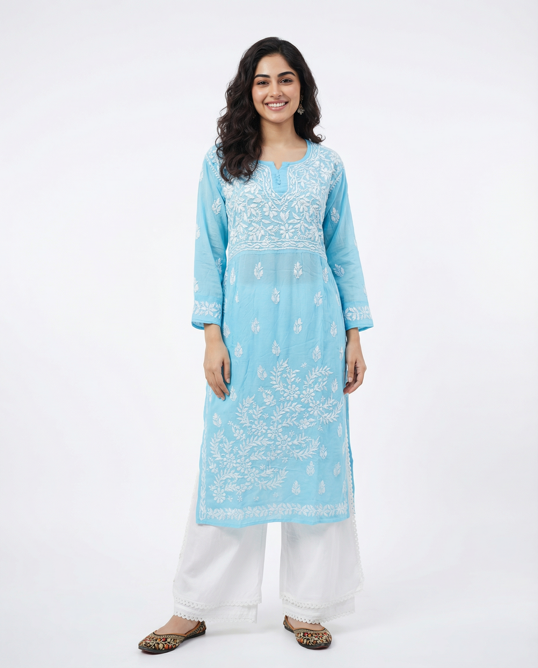 Vasudha - Modal Handcrafted Chikankari Kurti