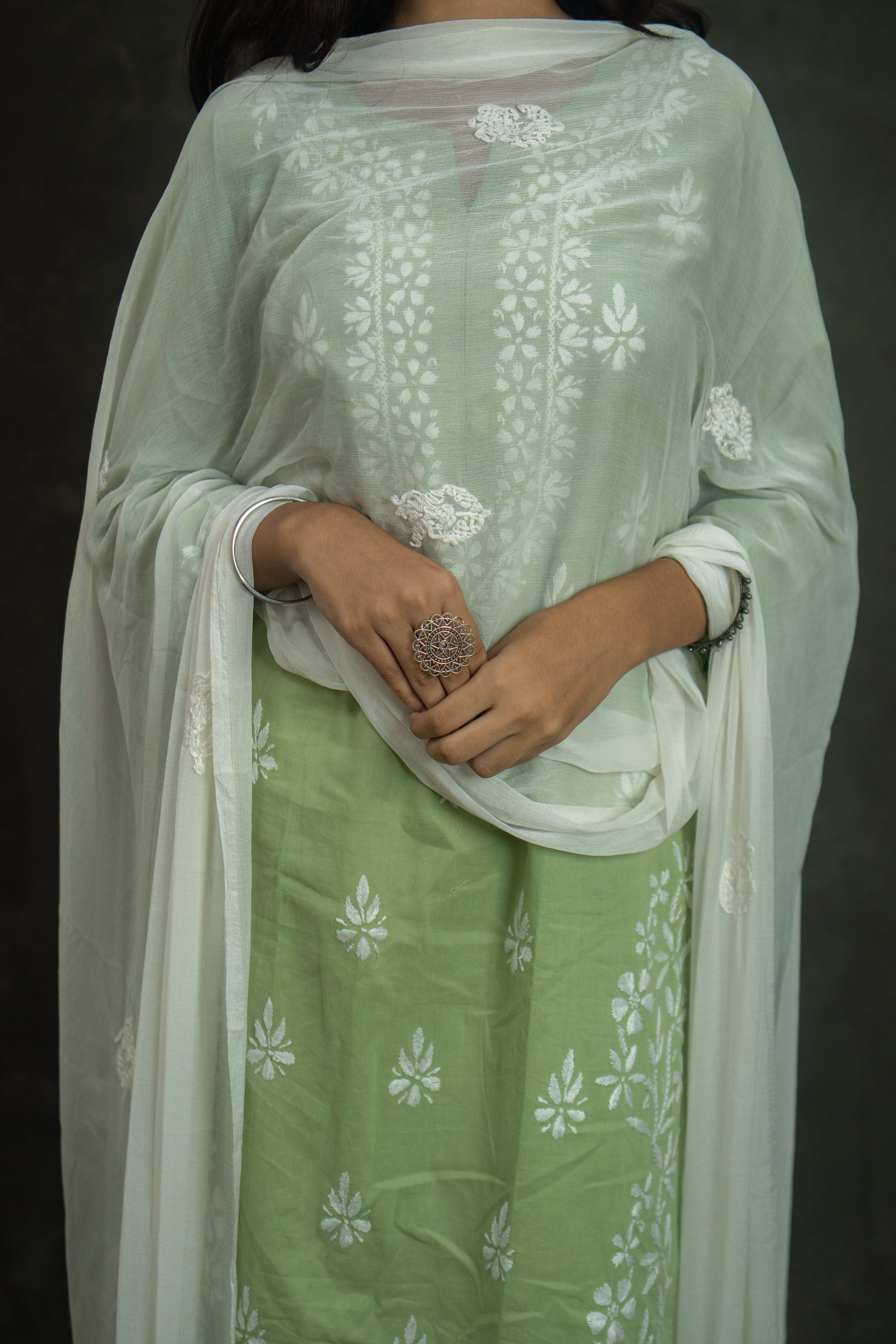 Chikankari Cotton Dupatta