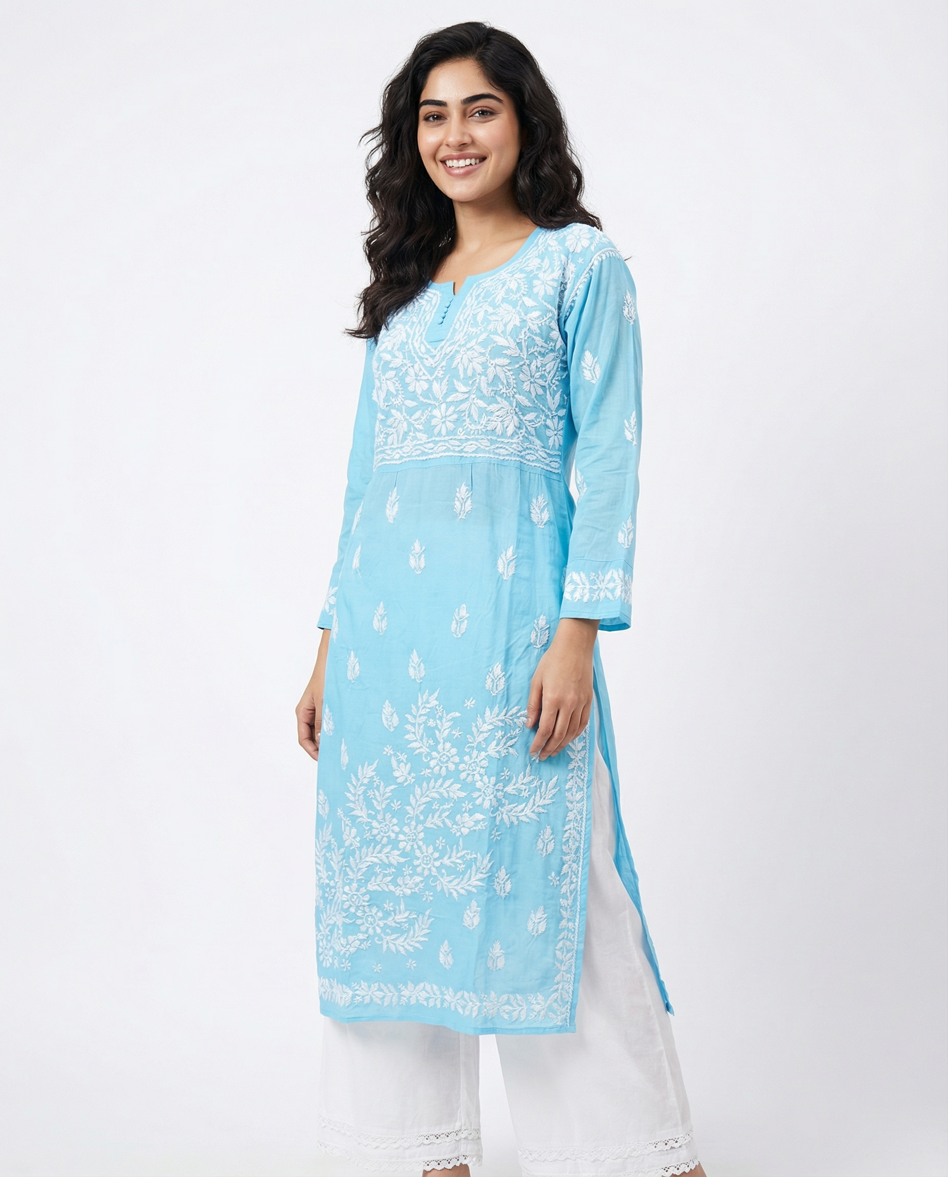 Vasudha - Modal Handcrafted Chikankari Kurti