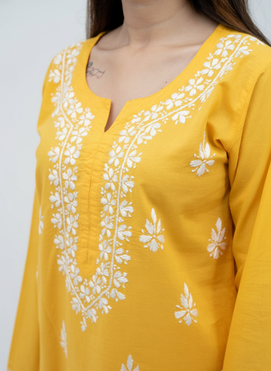 Sara Cotton Chikankari Kurti Set (Combo Offer)