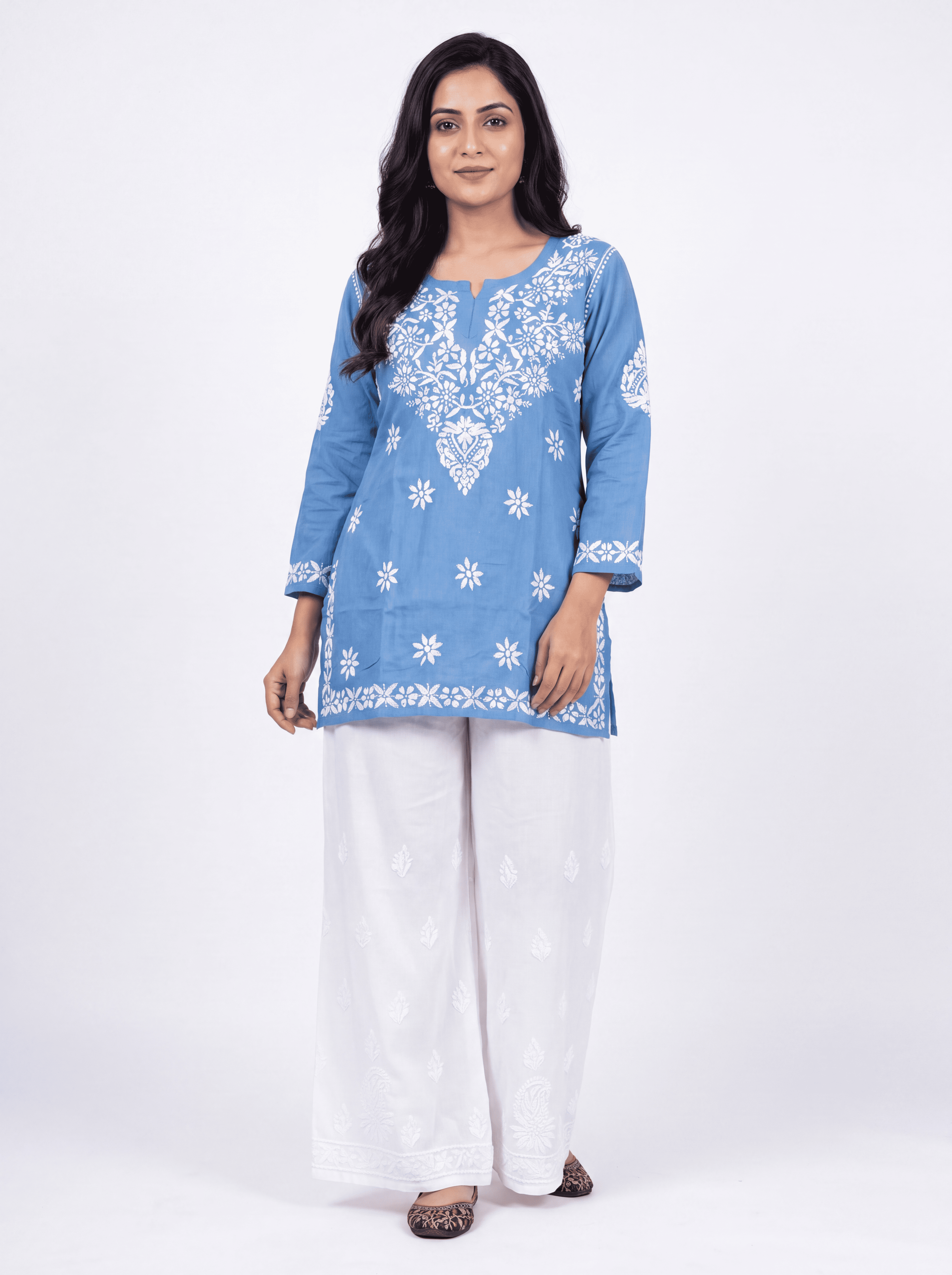 NUSH Rayon Chikankari Kurti