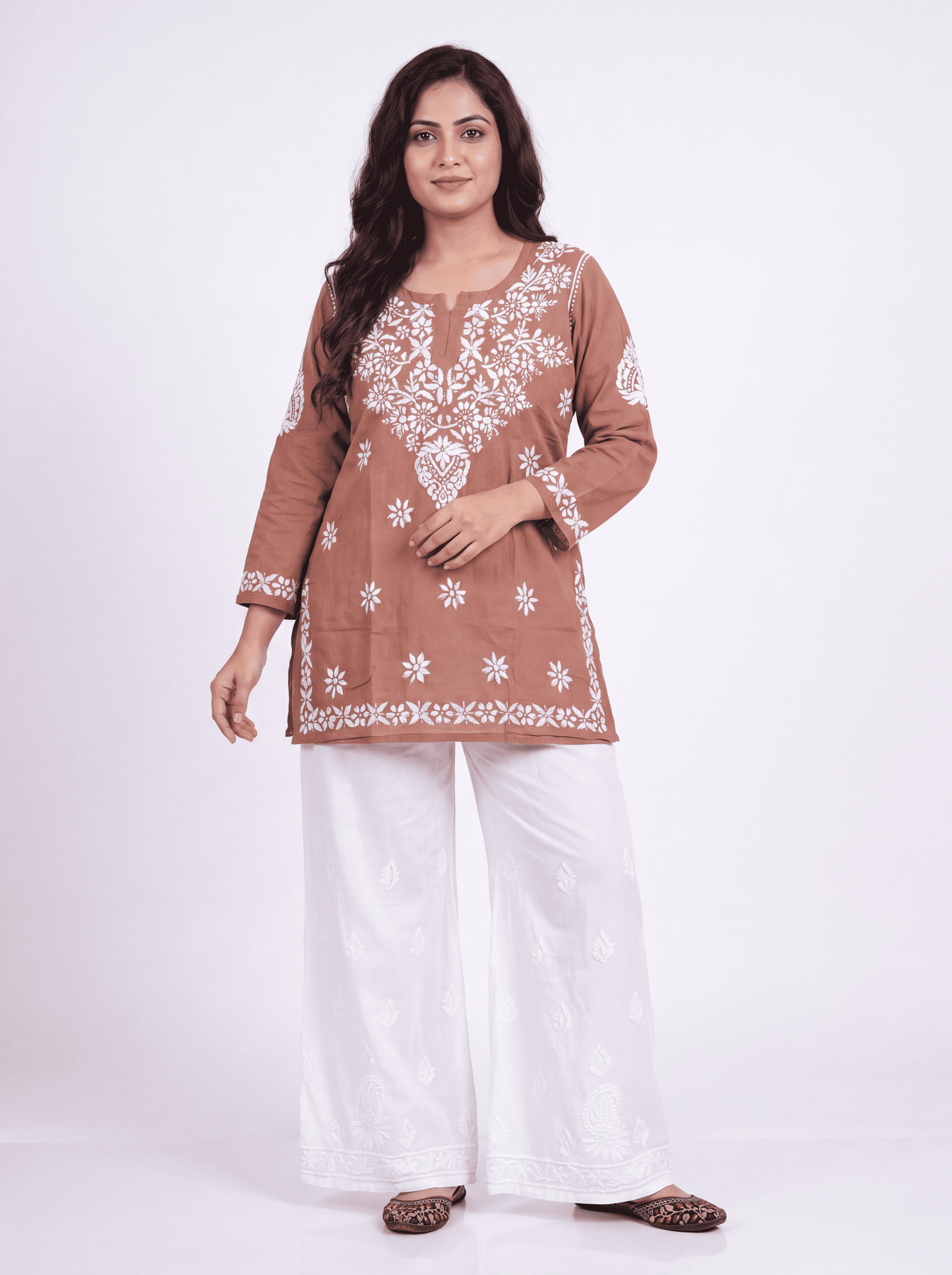 NUSH Rayon Chikankari Kurti