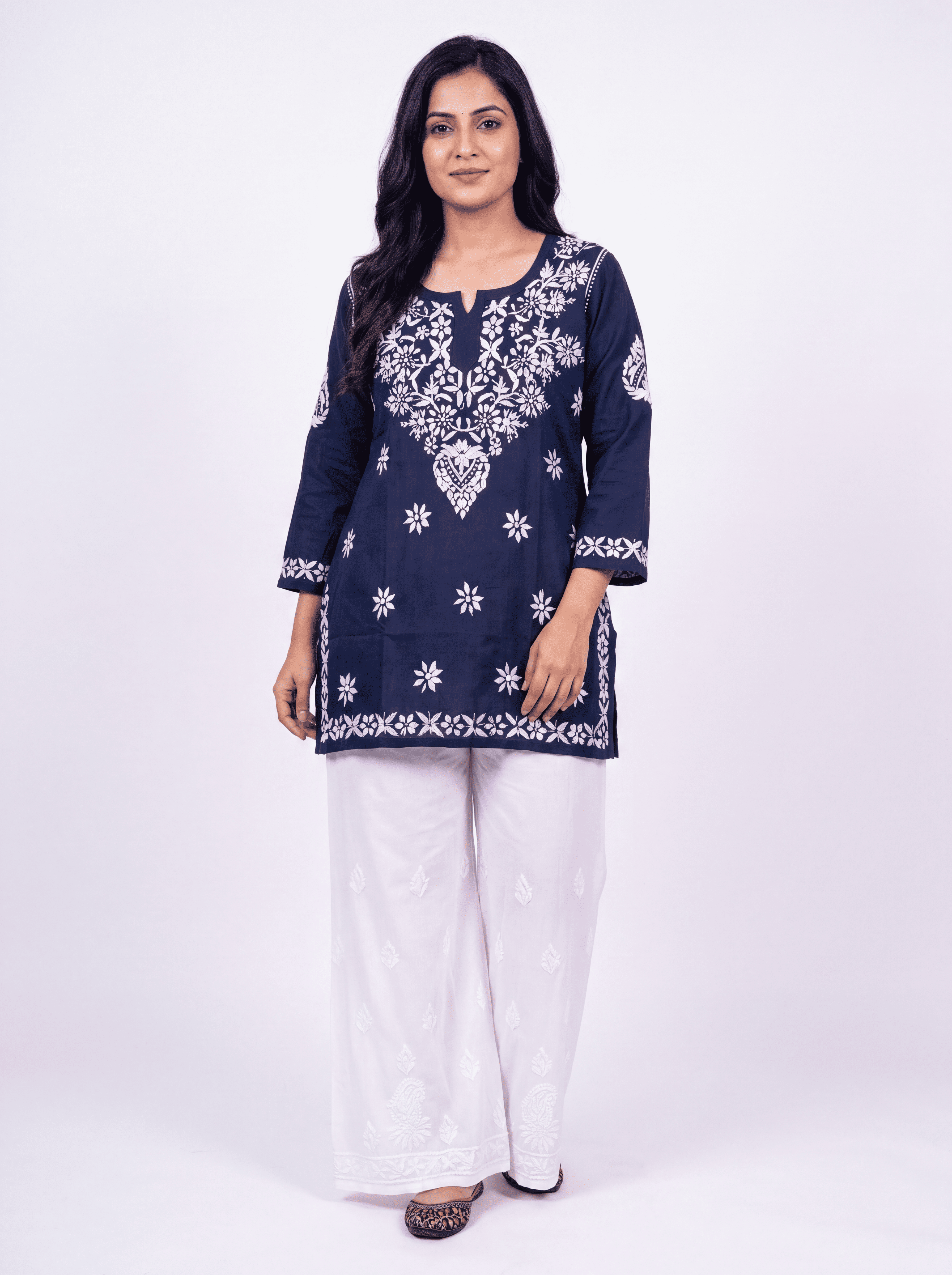 NUSH Rayon Chikankari Kurti