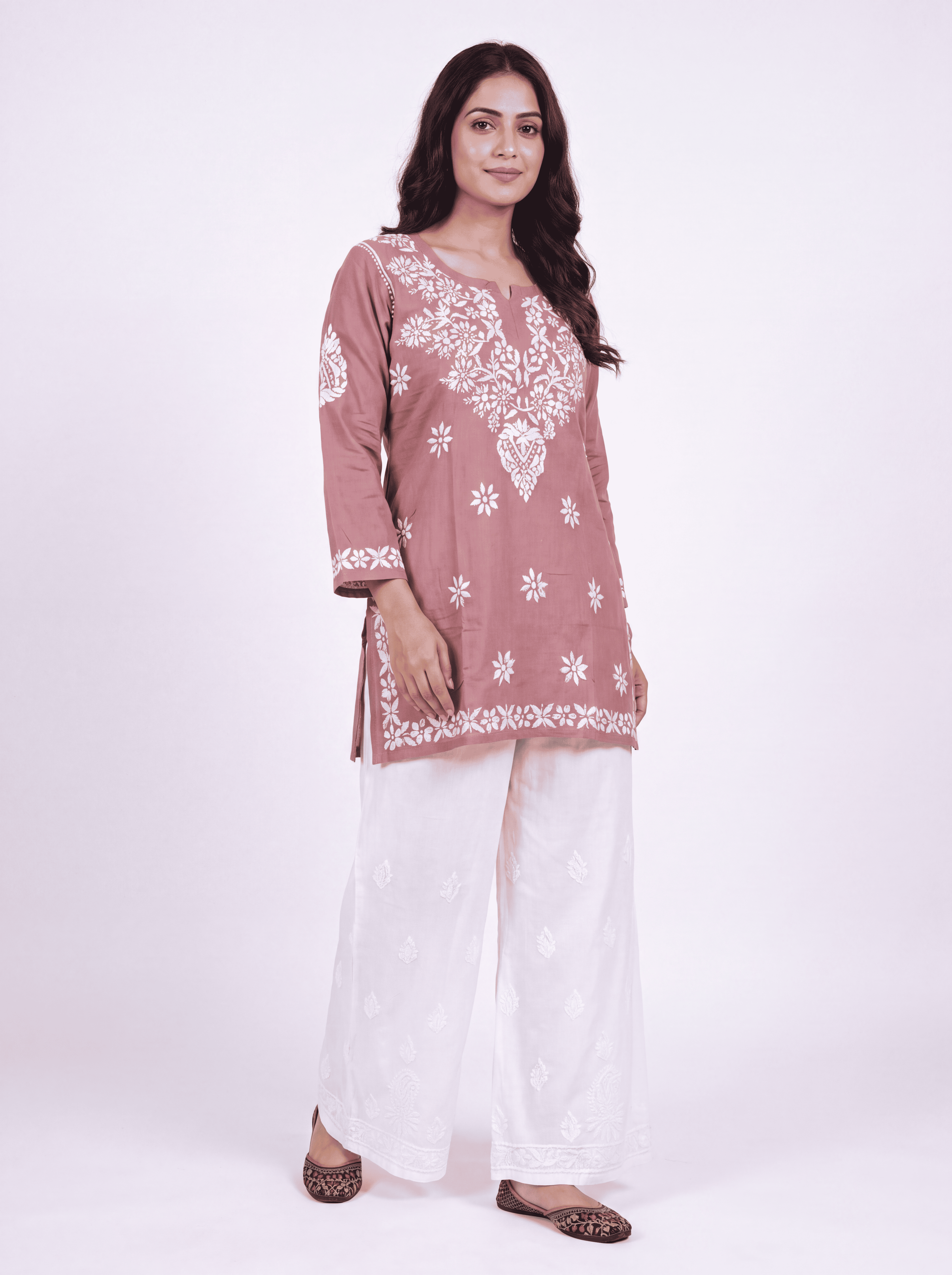 NUSH Rayon Chikankari Kurti