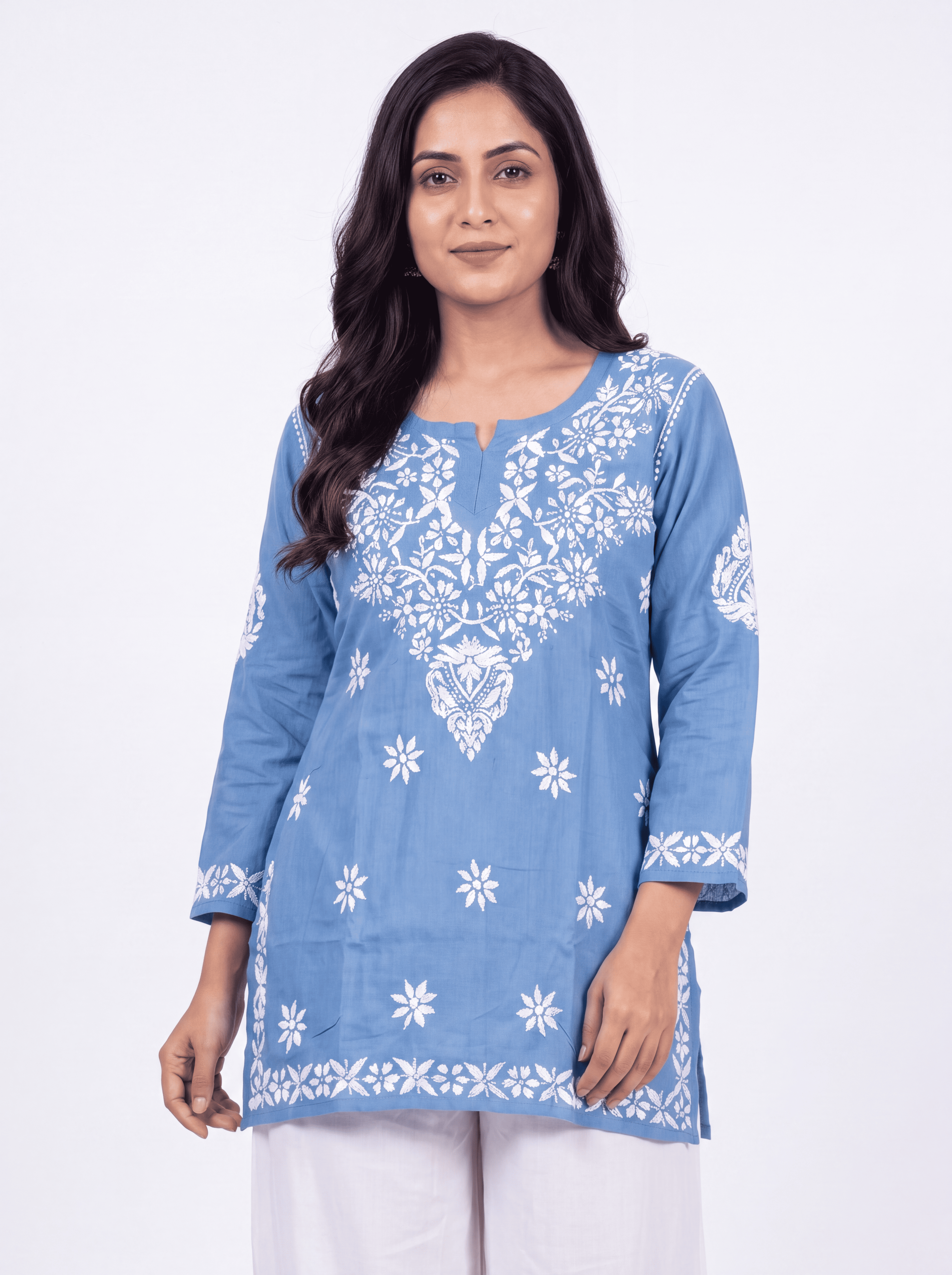 NUSH Rayon Chikankari Kurti