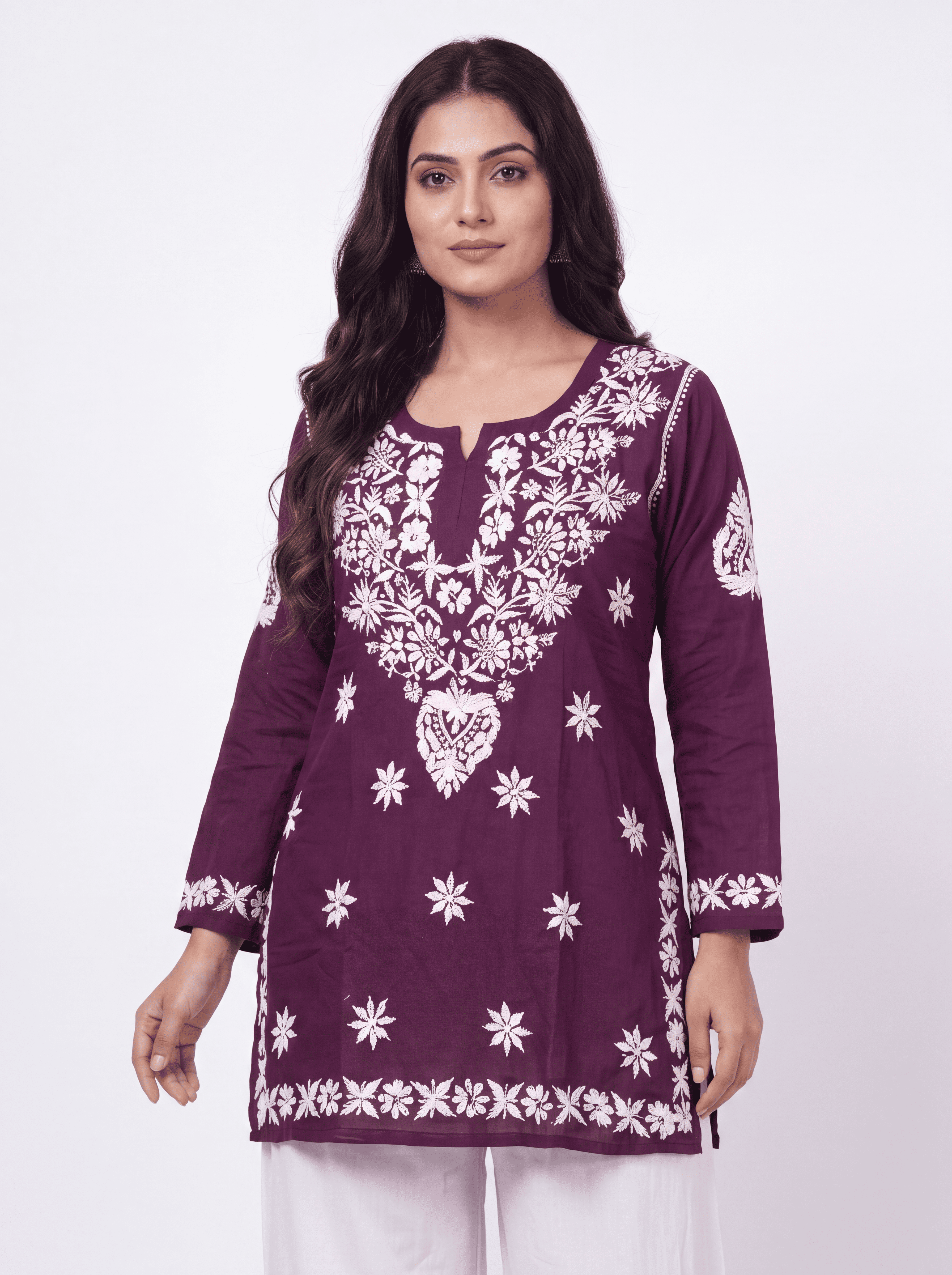 NUSH Rayon Chikankari Kurti