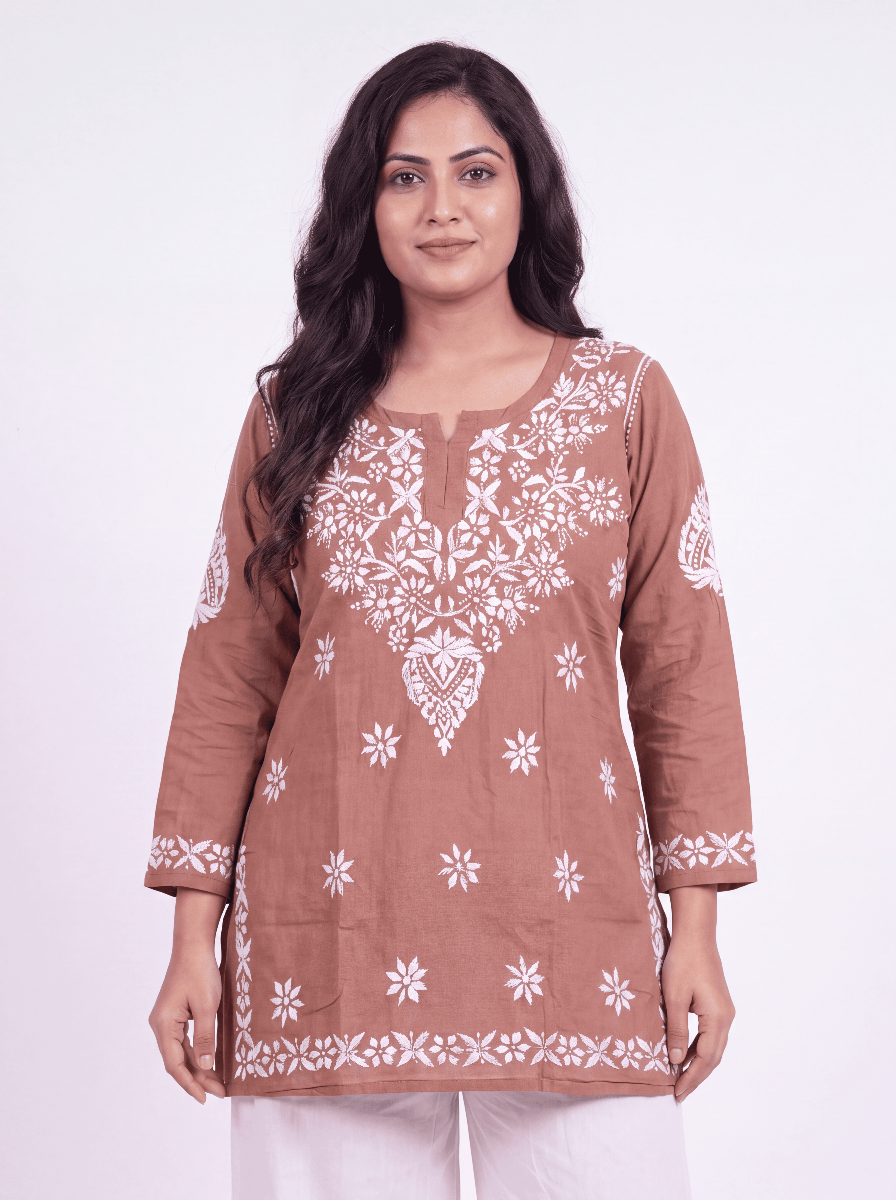 NUSH Rayon Chikankari Kurti
