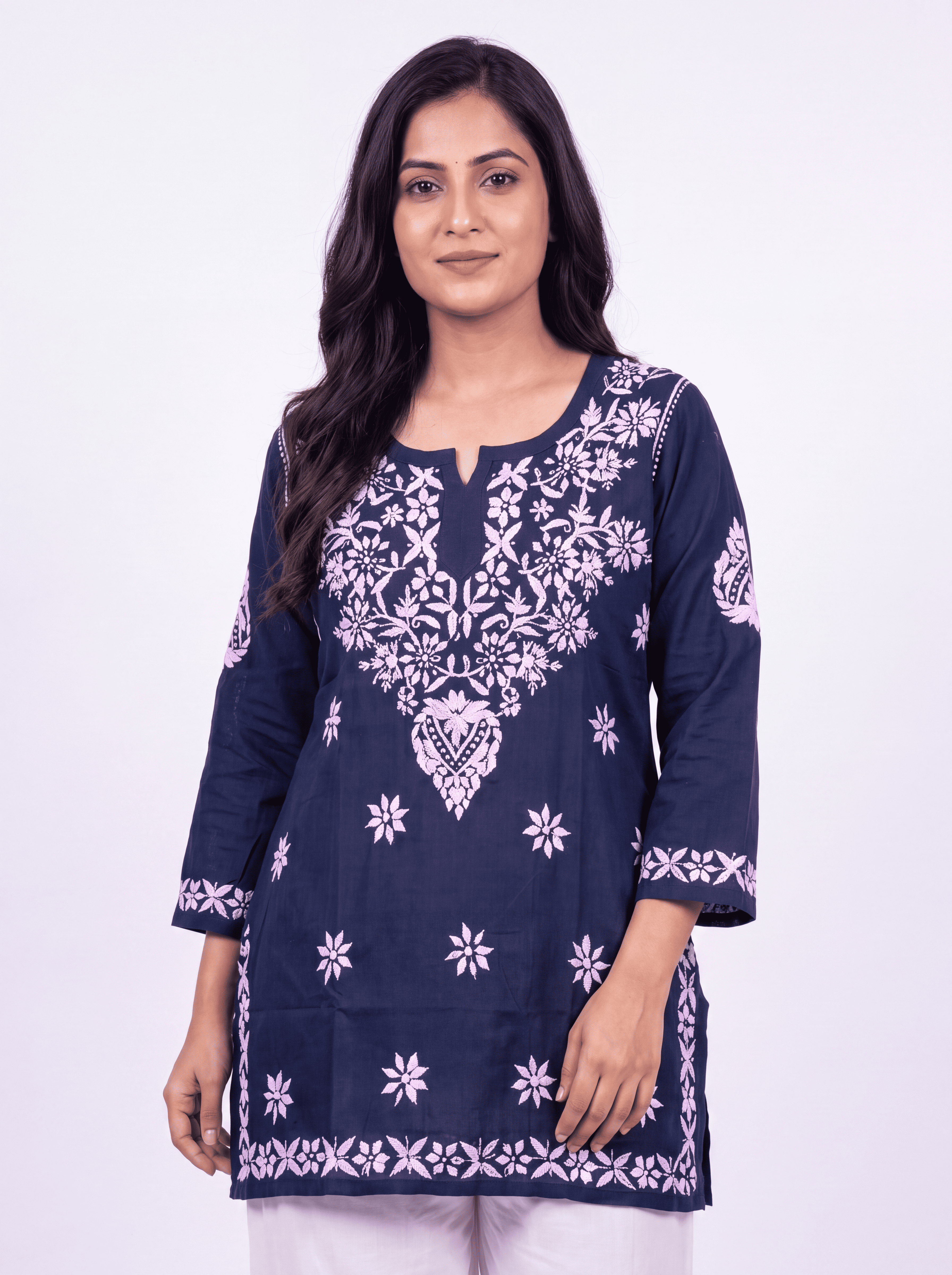 NUSH Rayon Chikankari Kurti