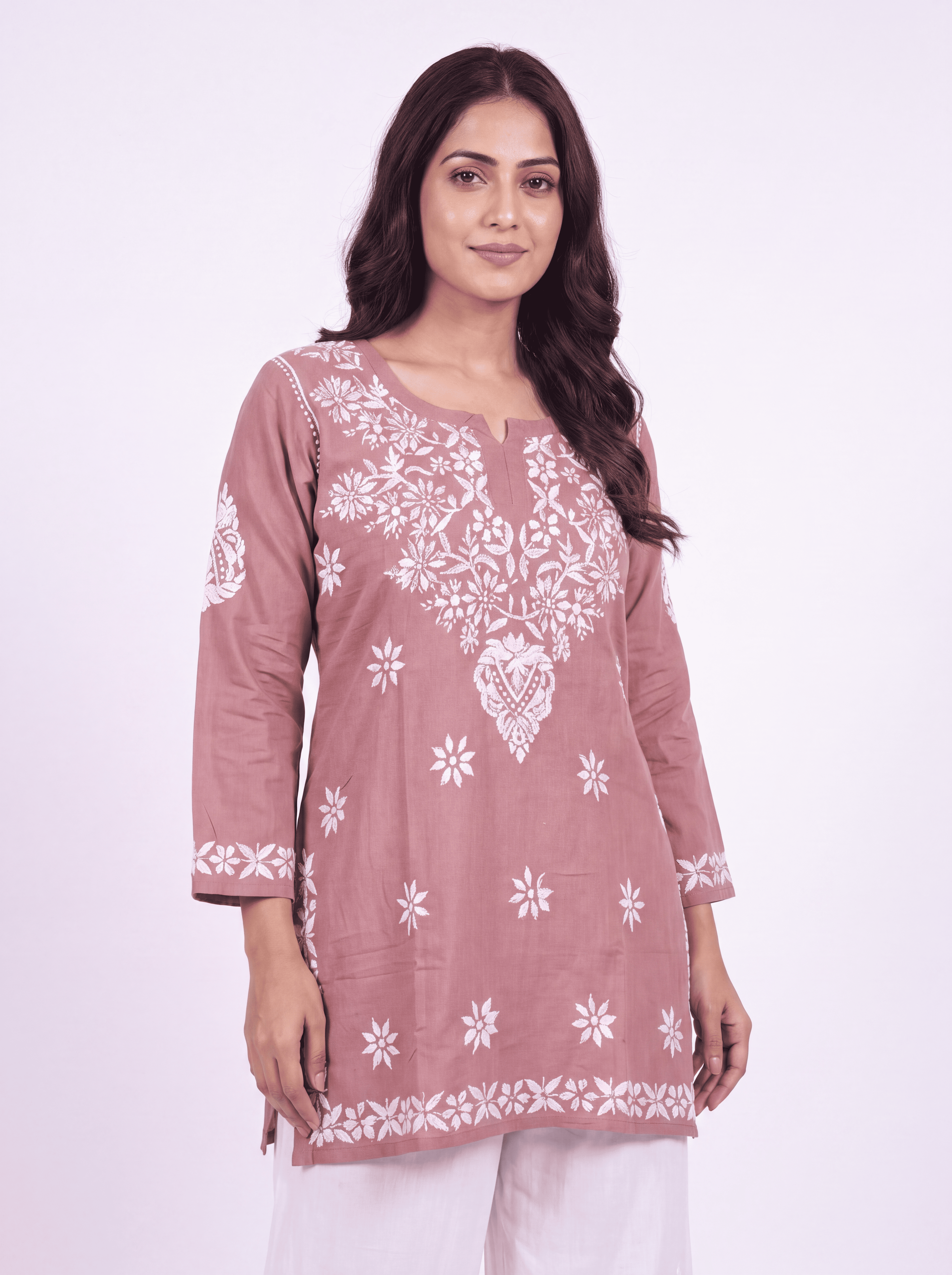 NUSH Rayon Chikankari Kurti