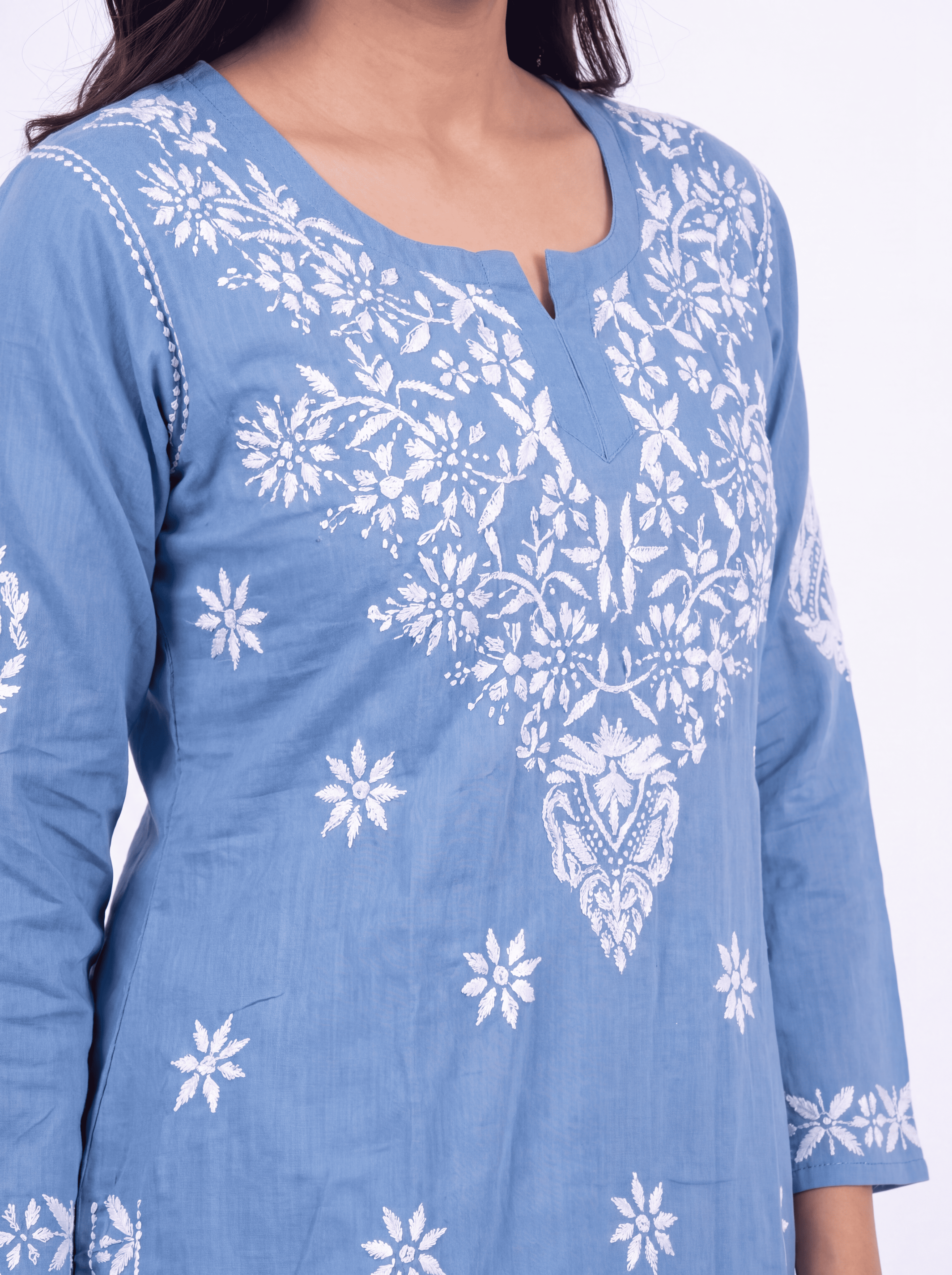 NUSH Rayon Chikankari Kurti