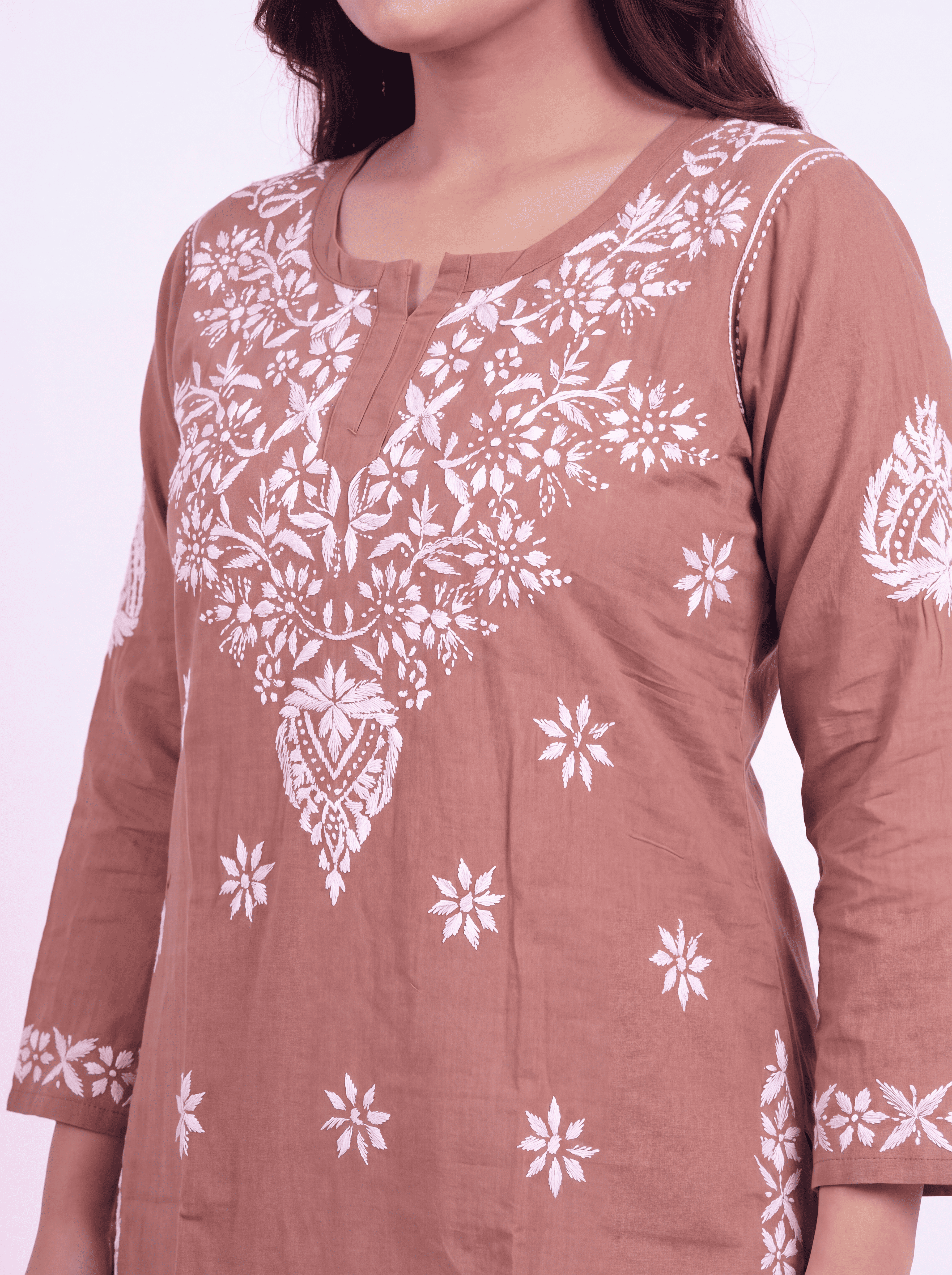 NUSH Rayon Chikankari Kurti
