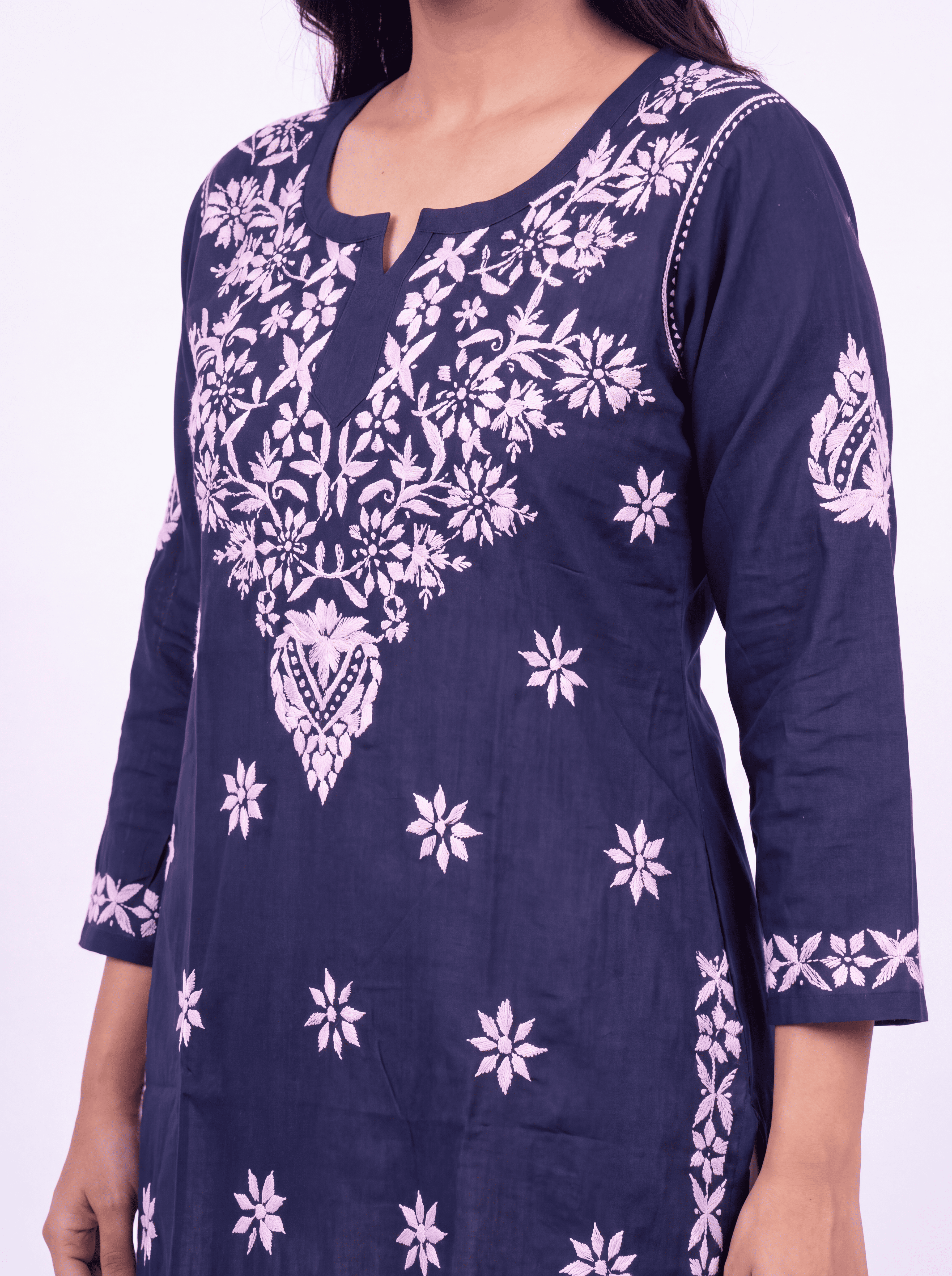 NUSH Rayon Chikankari Kurti